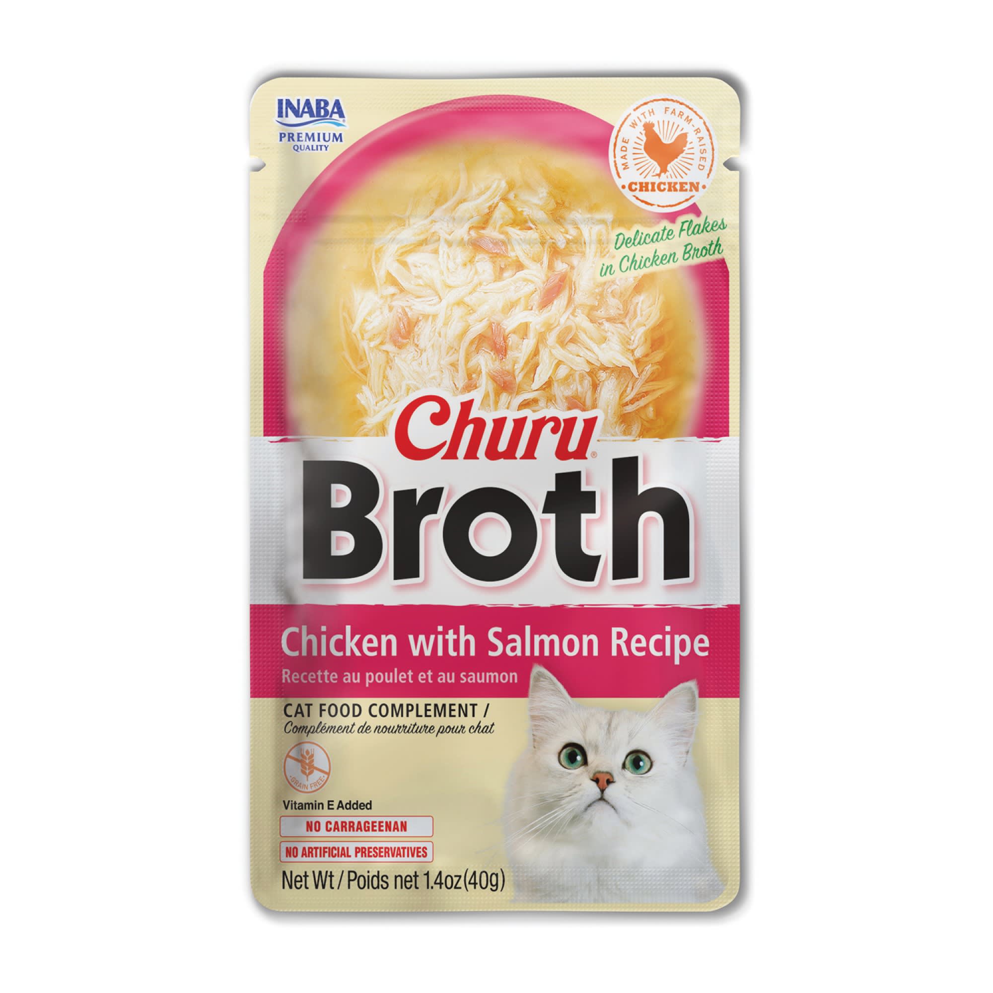 Inaba Churu Chicken & Salmon Broth Cat Treats 1.4 oz