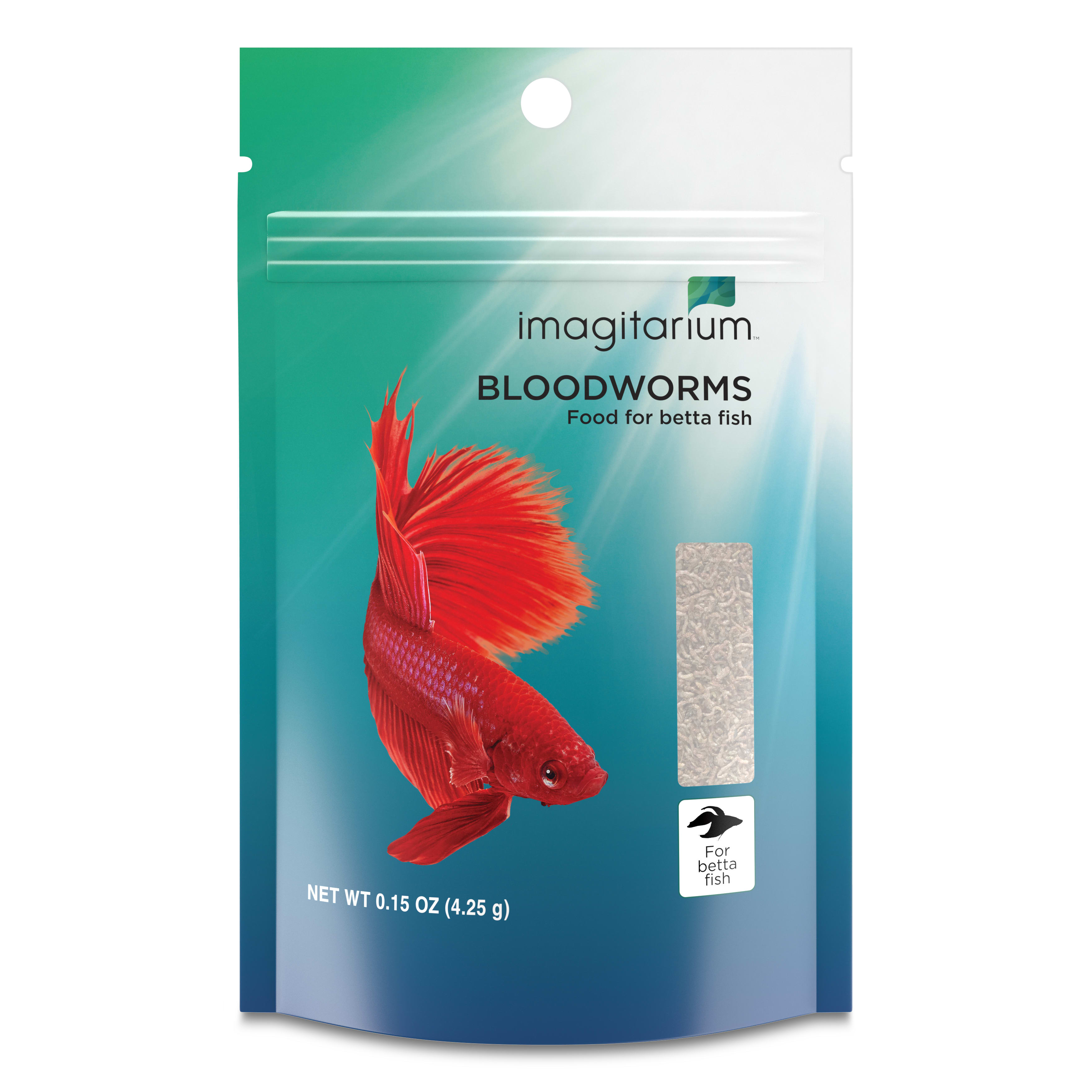 Imagitarium Bloodworms for Betta Fish, 0.15 oz.