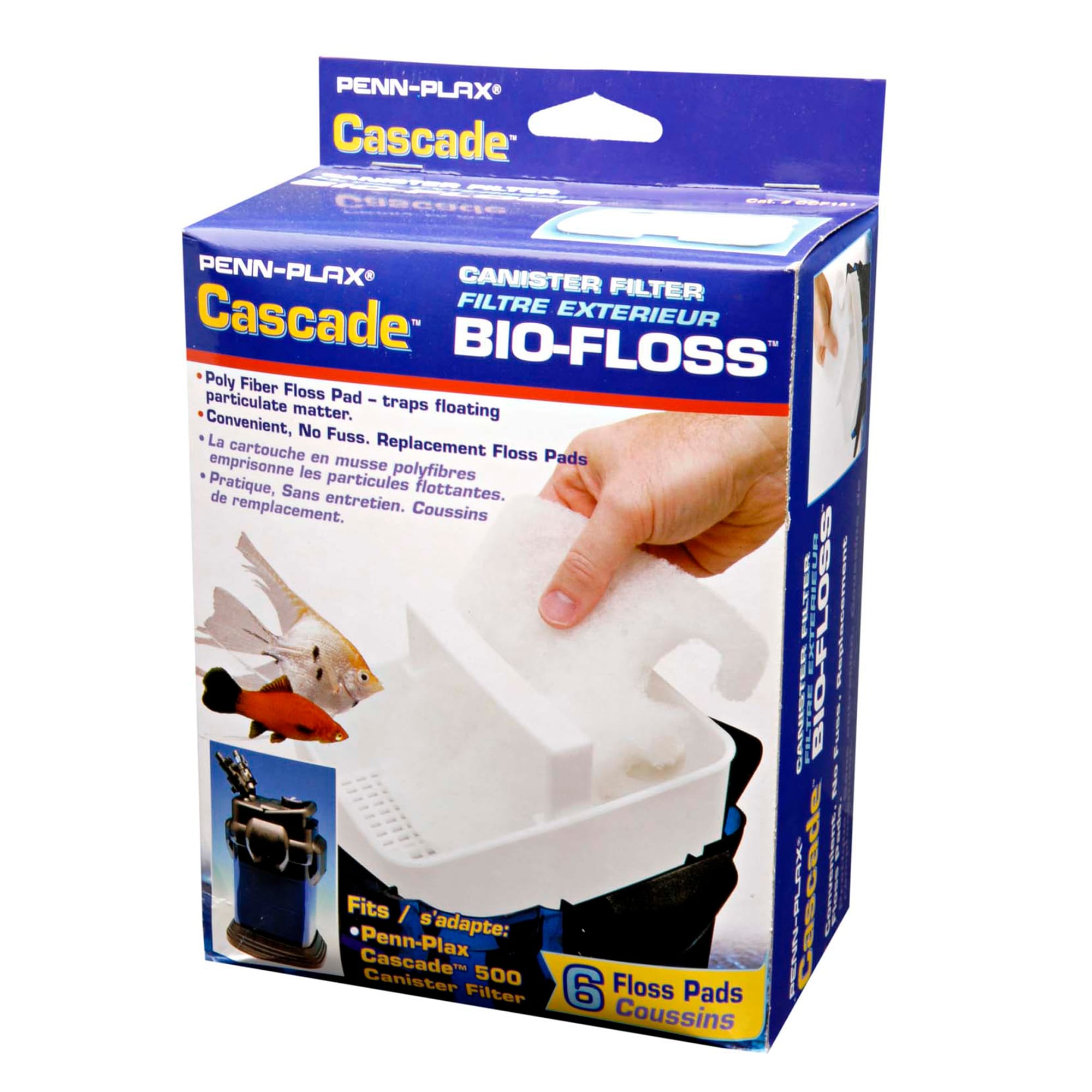Penn Plax Cascade White Bio-Floss for CCF4/5UL Canister Aquarium Filters,  Pack of 6