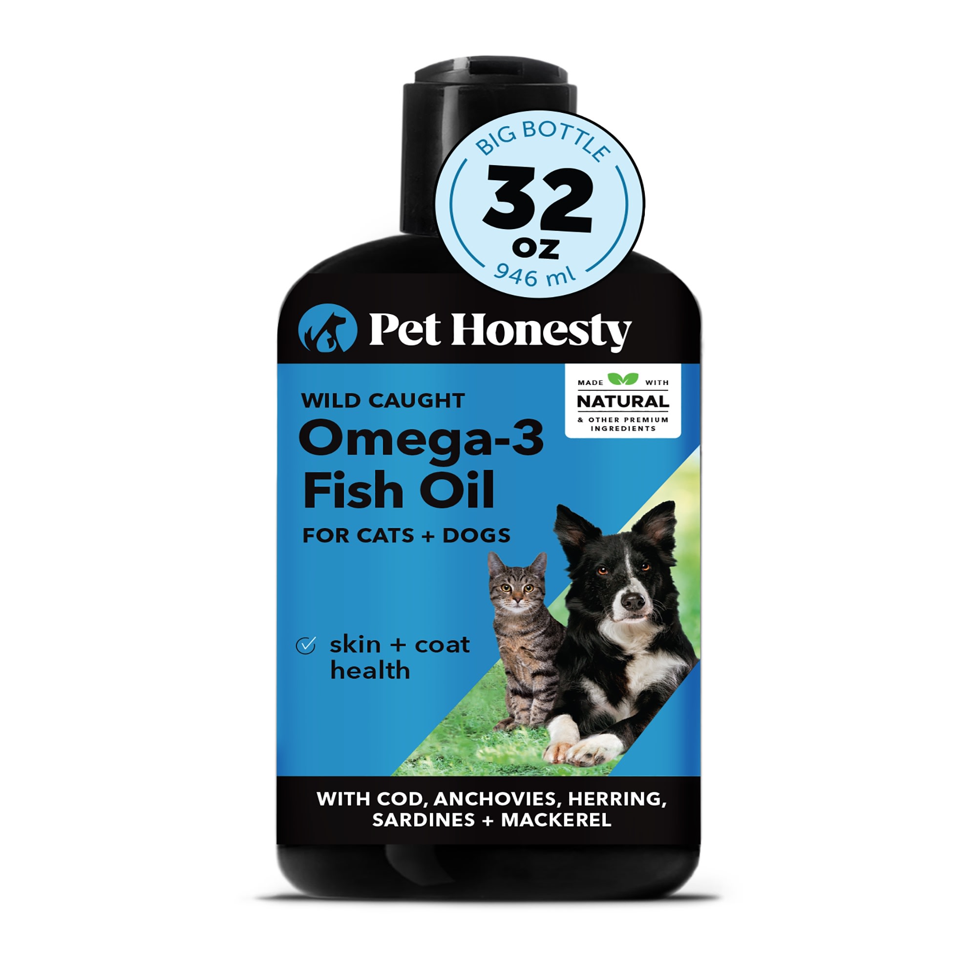 Pet Honesty Omega 3 Fish Oil for Dogs 32oz Joint Coat Support