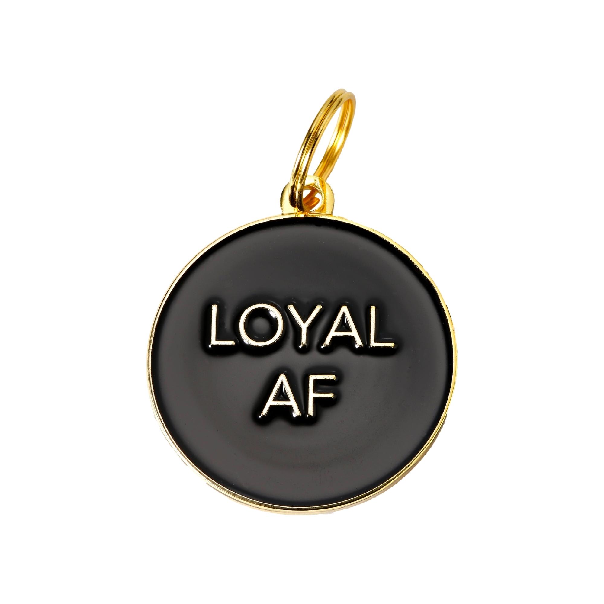 Two Tails Pet Company Black Loyal AF Pet ID Tag Petco