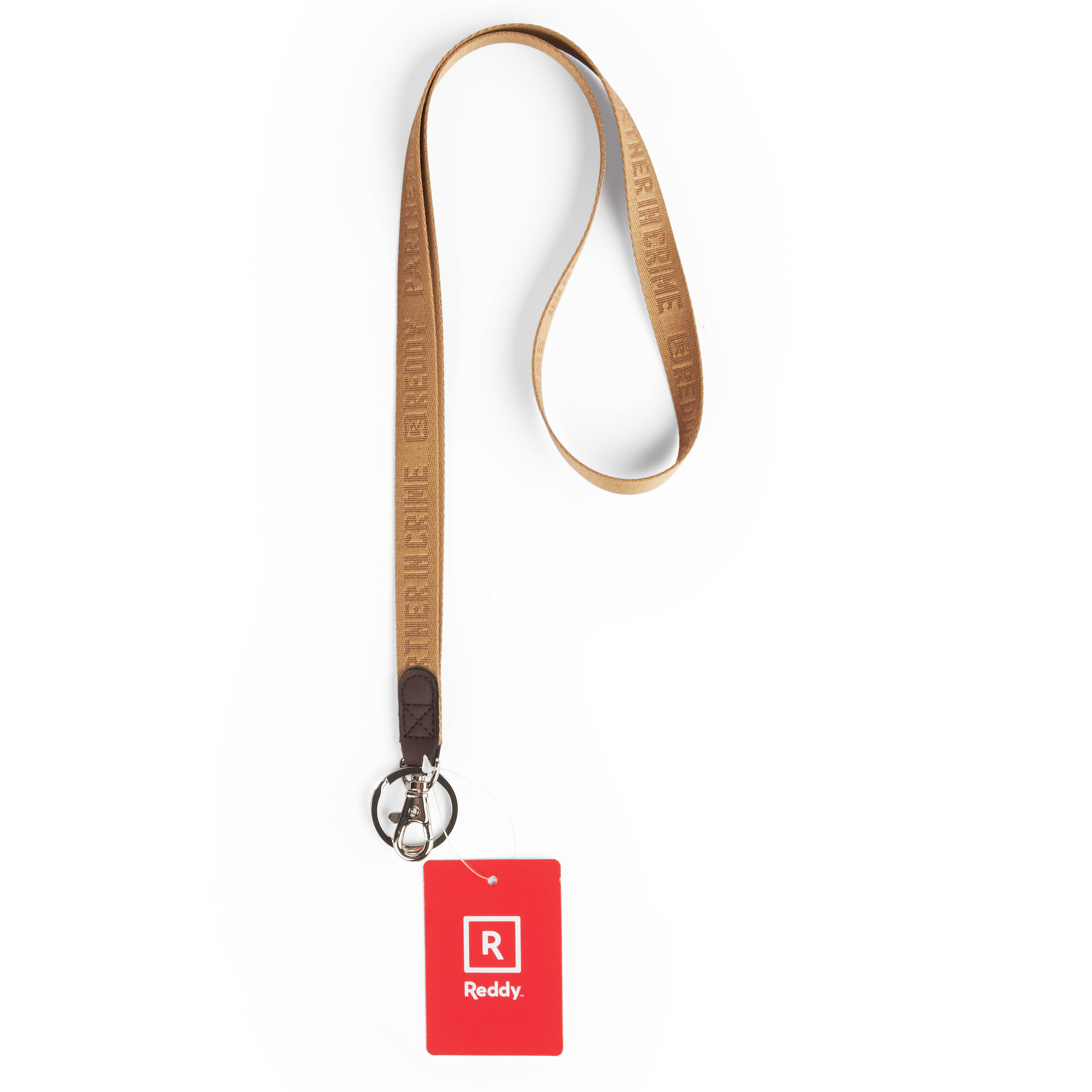 Reddy Medium Tan Dog Lanyard with Key Ring & Hook