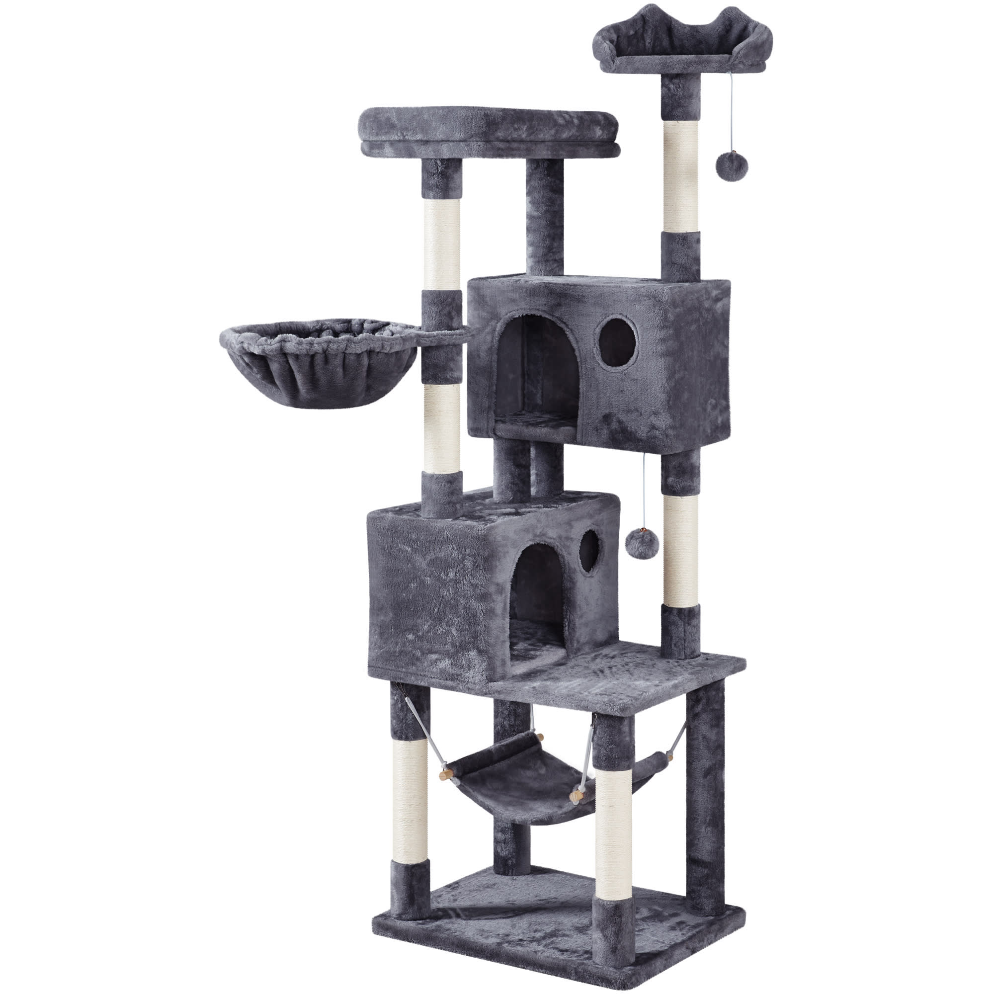 Topeakmart 4-Level Cat Tower with Condos for Small Medium Cats, Dark ...