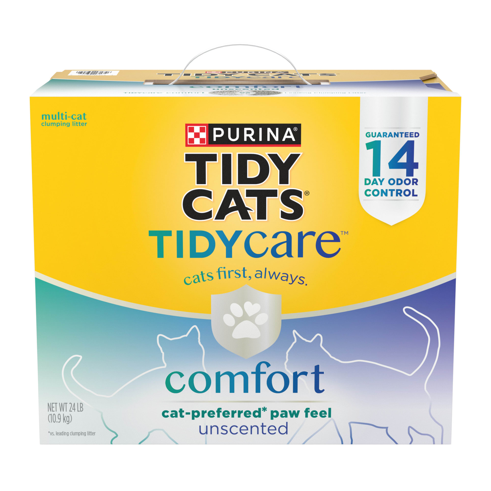 Purina Tidy Cats Multi-Cat Unscented Clumping Cat Litter  Tidy Care Comfort Low Dust Formula  24 lb Box