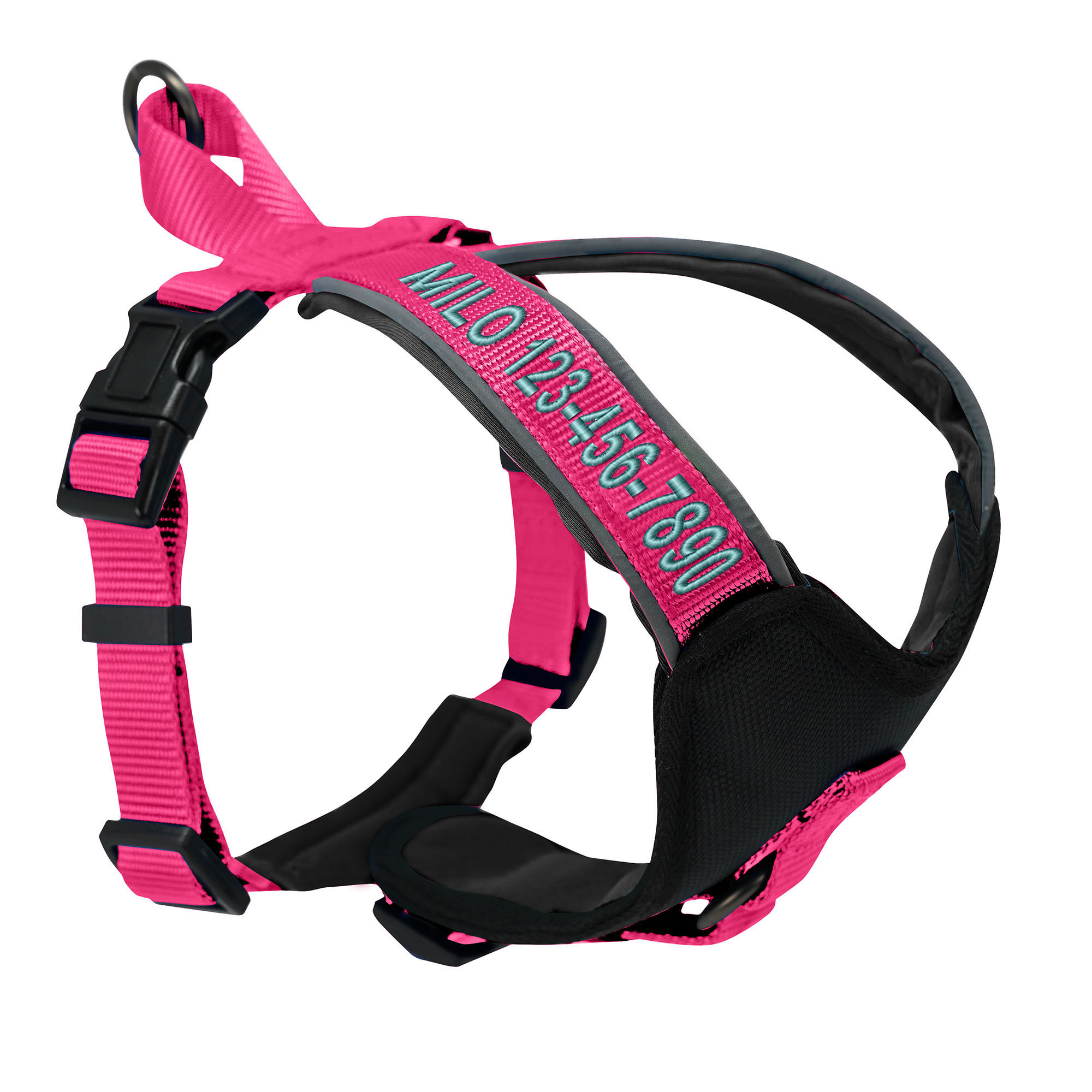 Pawtitas Pink Personalized Padded Dog Harness Small