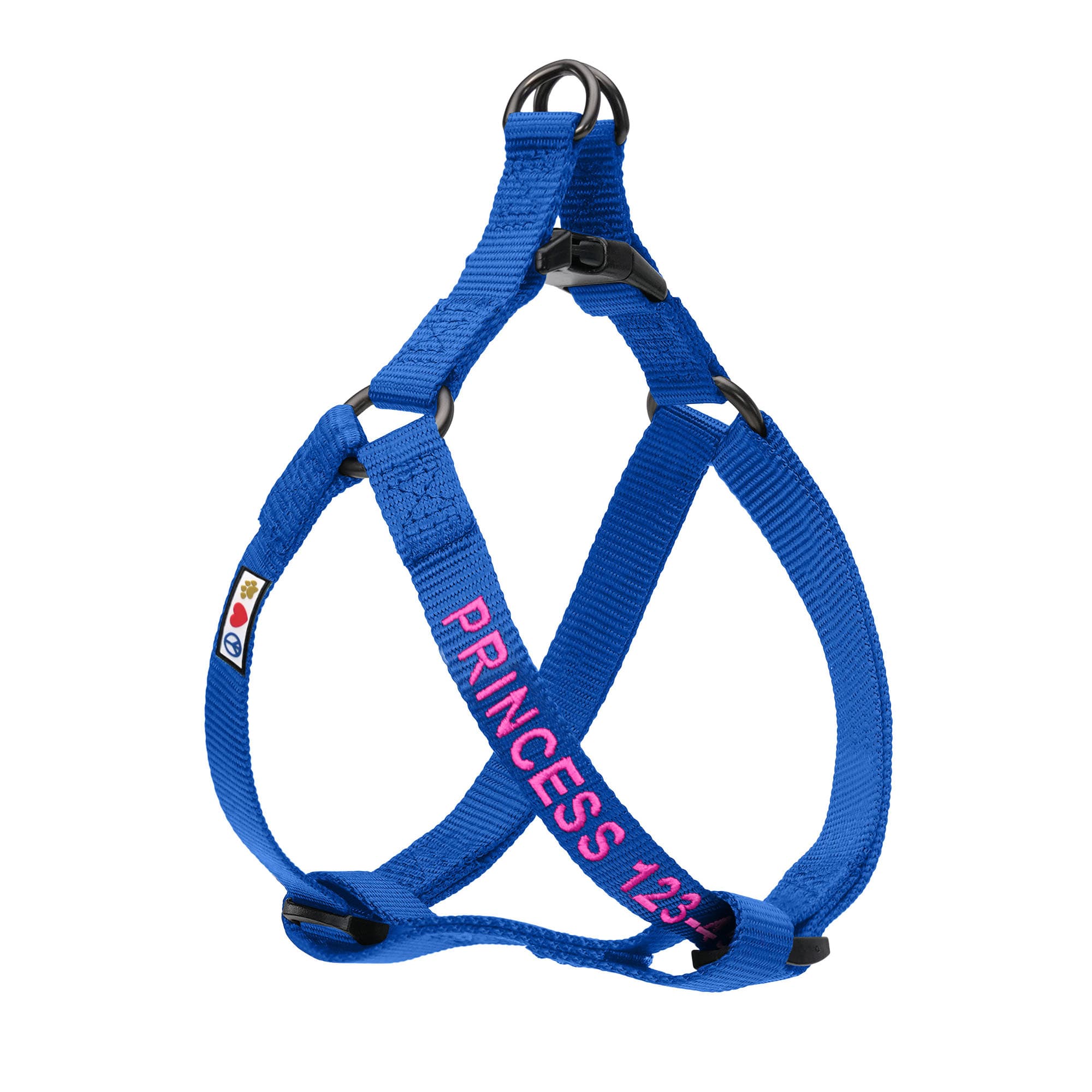 Pawtitas Personalized Blue Dog Harness XS, Durable & Washable