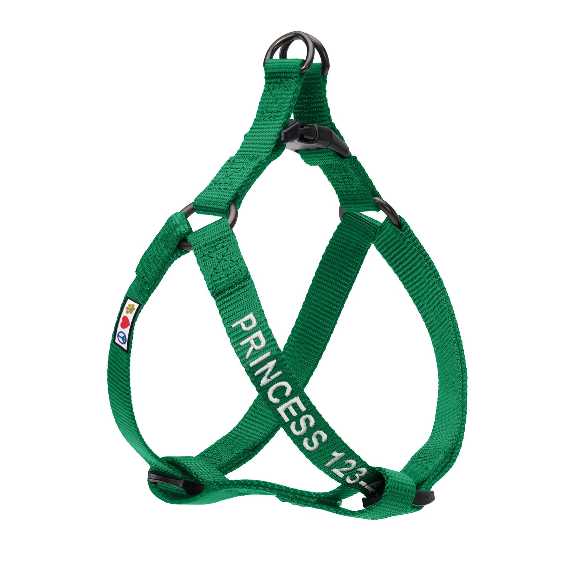 Pawtitas Personalized XS Dog Harness in Lush Green & Durable Nylon