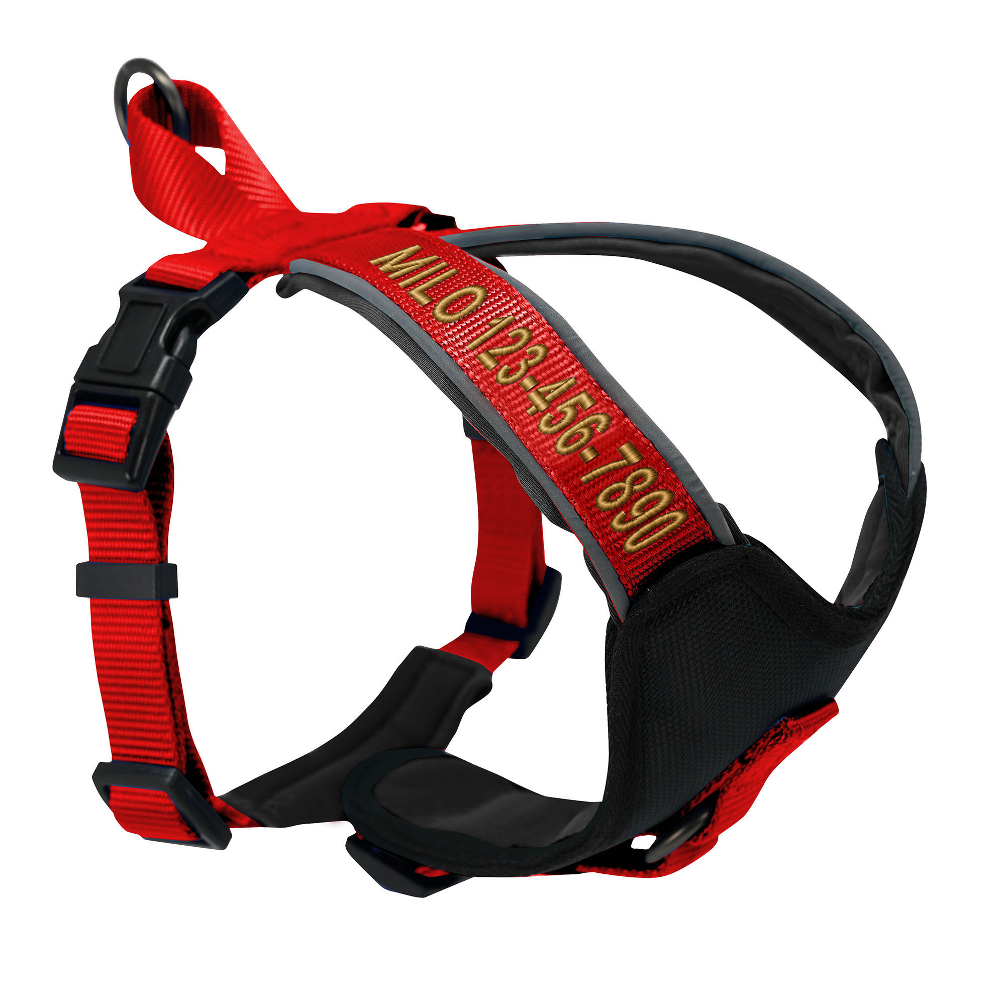 Pawtitas Red Personalized Padded Dog Harness, Large Petco