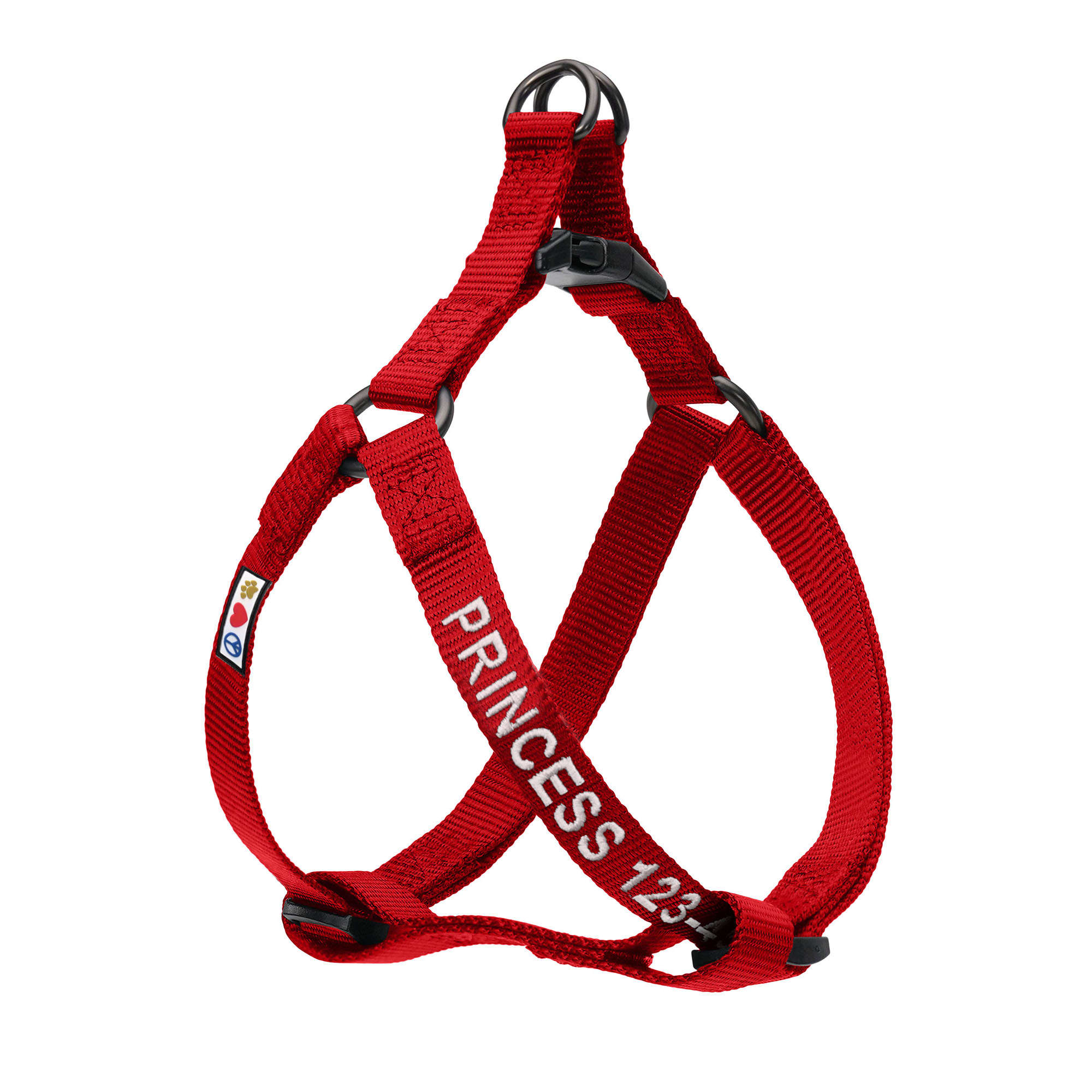 Pawtitas Personalized Red Dog Harness XS, Durable & Washable