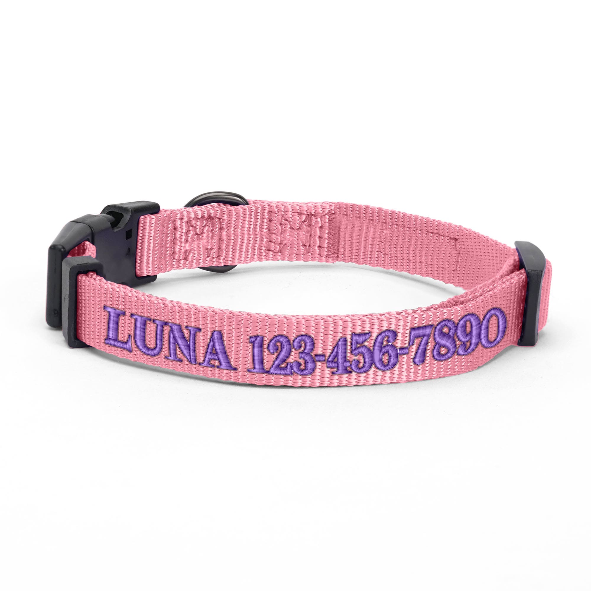 Pawtitas Light Pink Personalized Solid Dog Collar, XSmall Petco