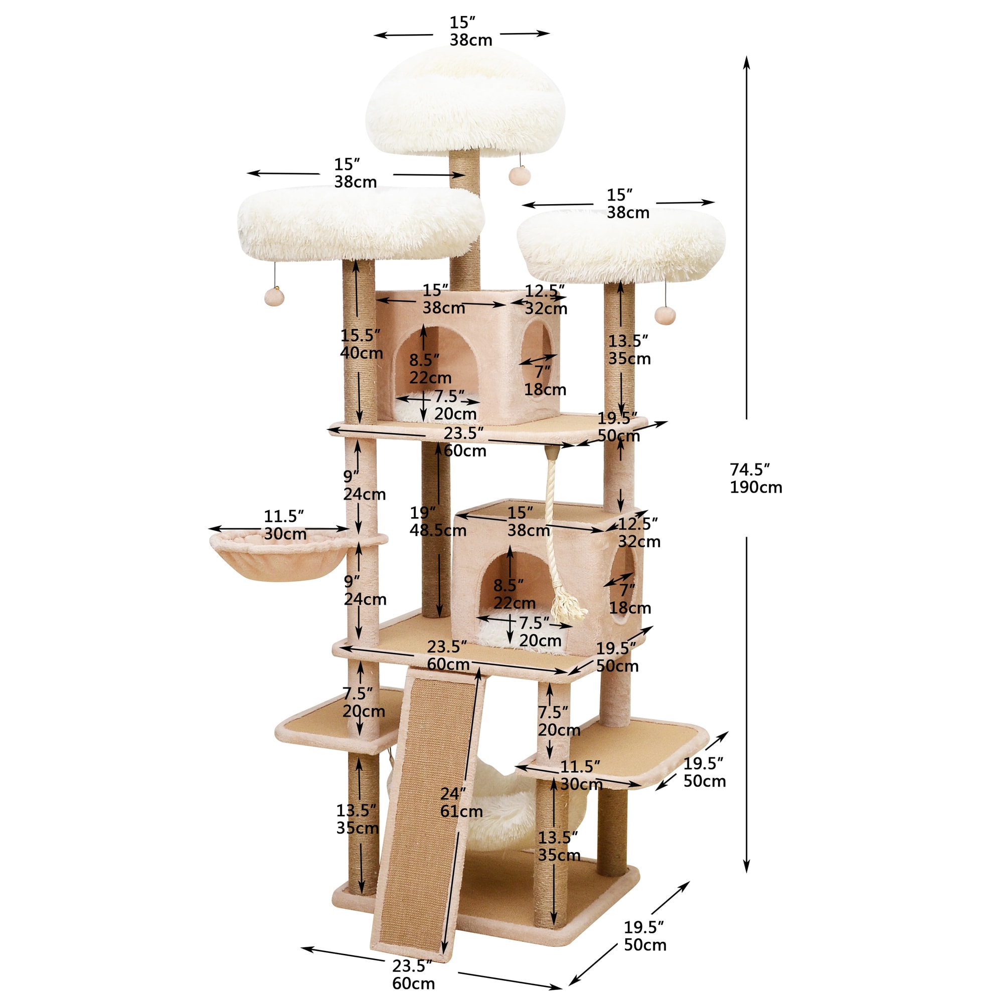 PetPals Group Catry Castle XL Interactive Tree with Condos 23.5