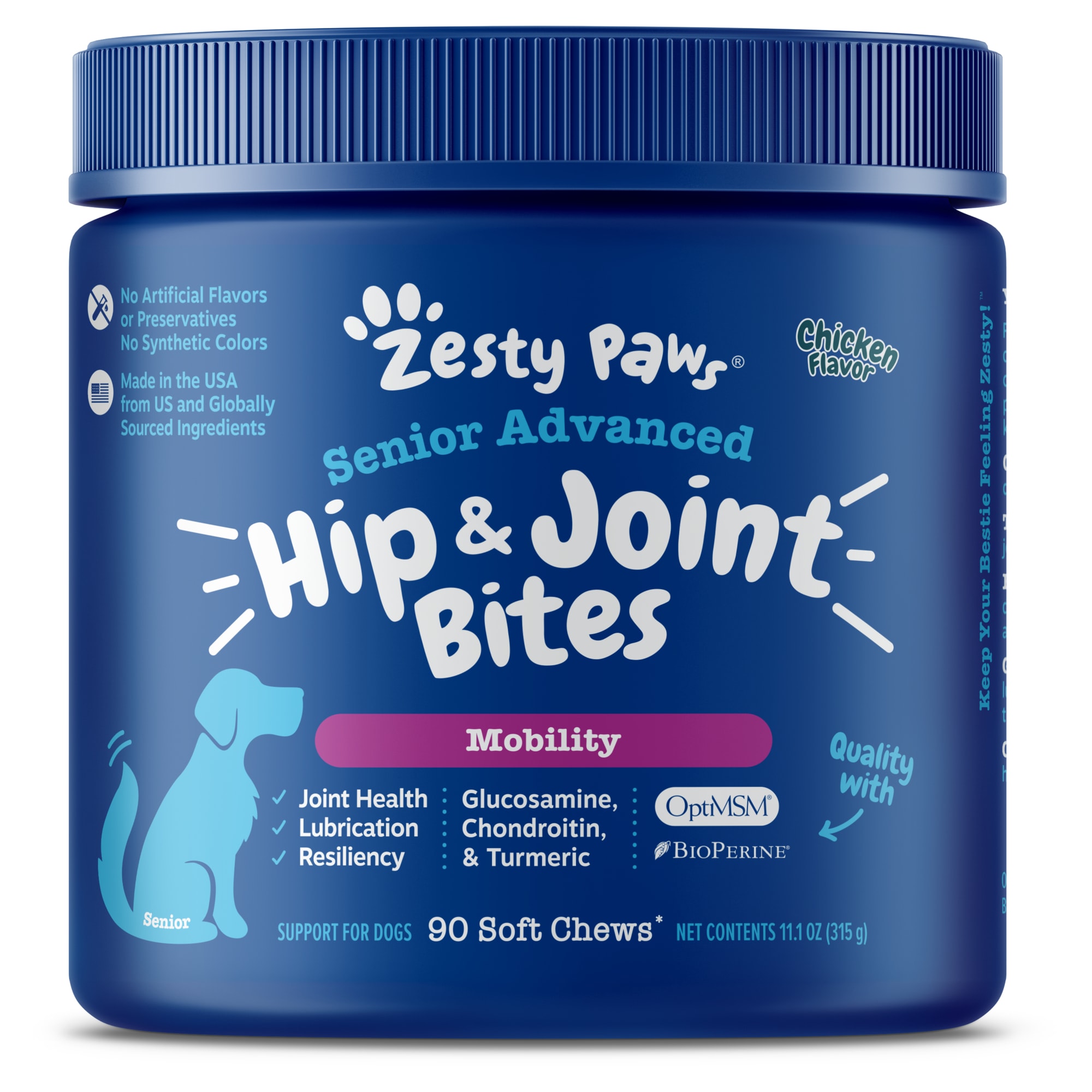 Zesty Paws Vet Strength Mobility Bites Hip & Joint Supplement, 90 Soft Chews