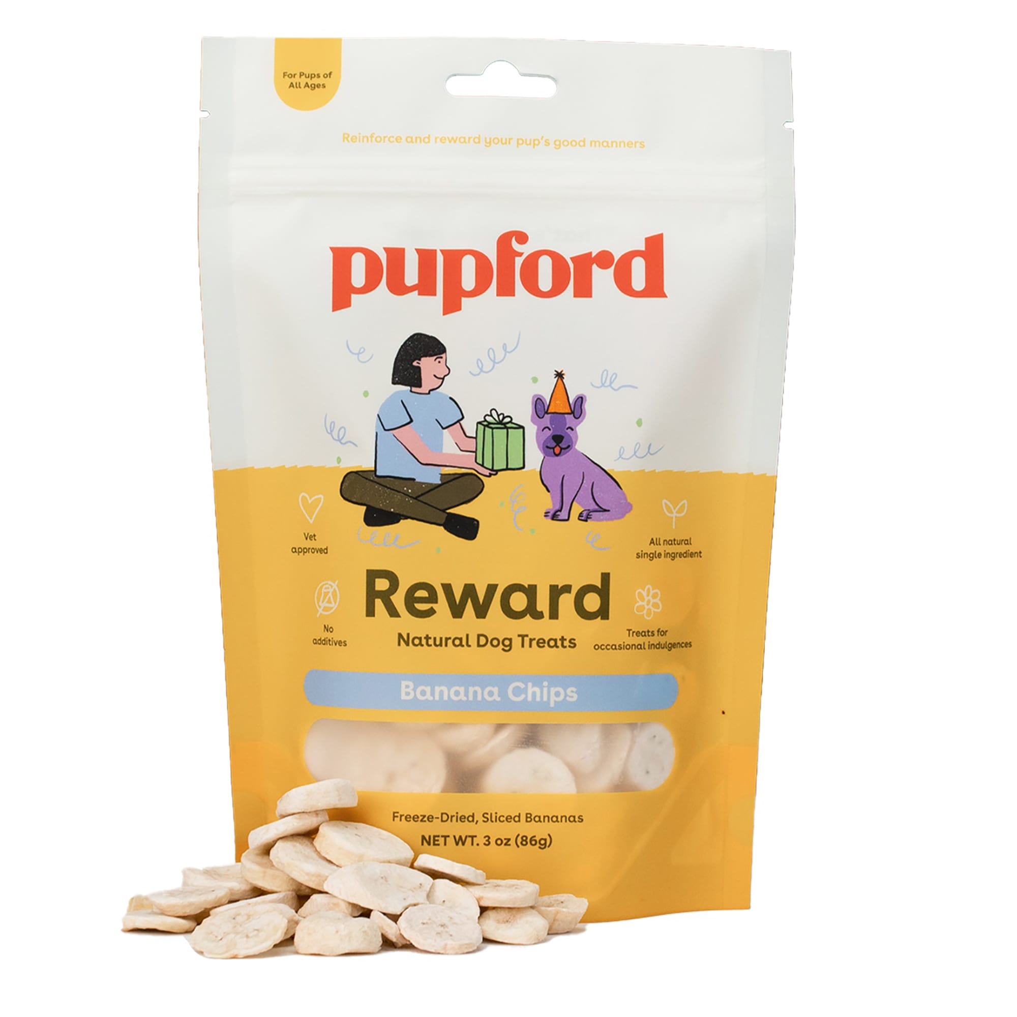 Pupford Banana Chips Treats for Dogs 3 oz. Petco