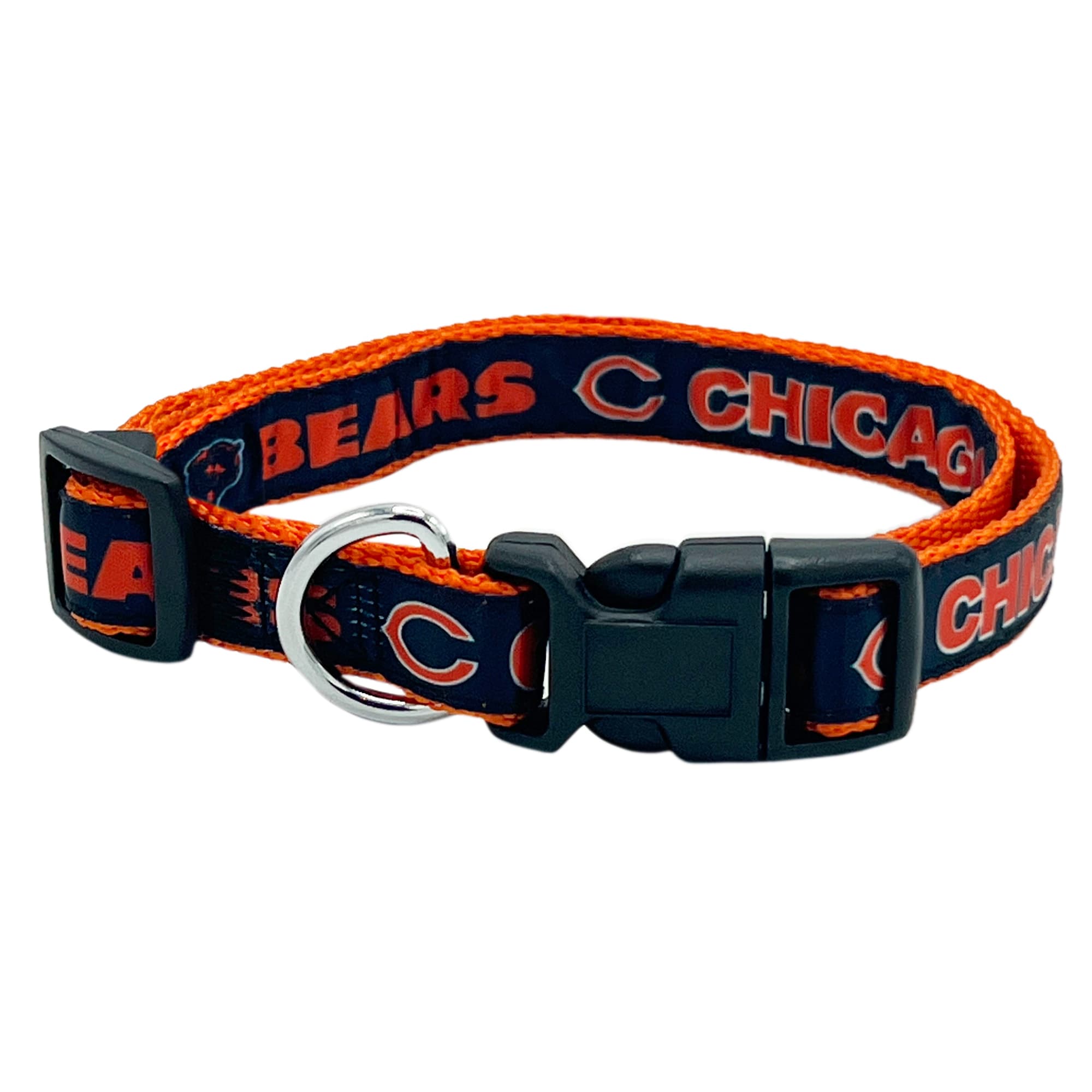 Pets First Chicago Bears Satin Dog Collar, Small