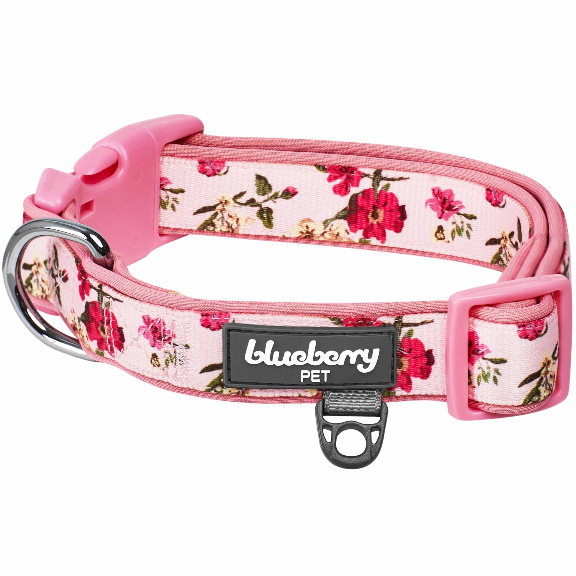 Pink Peony Comfort Suede Collar: dog collars