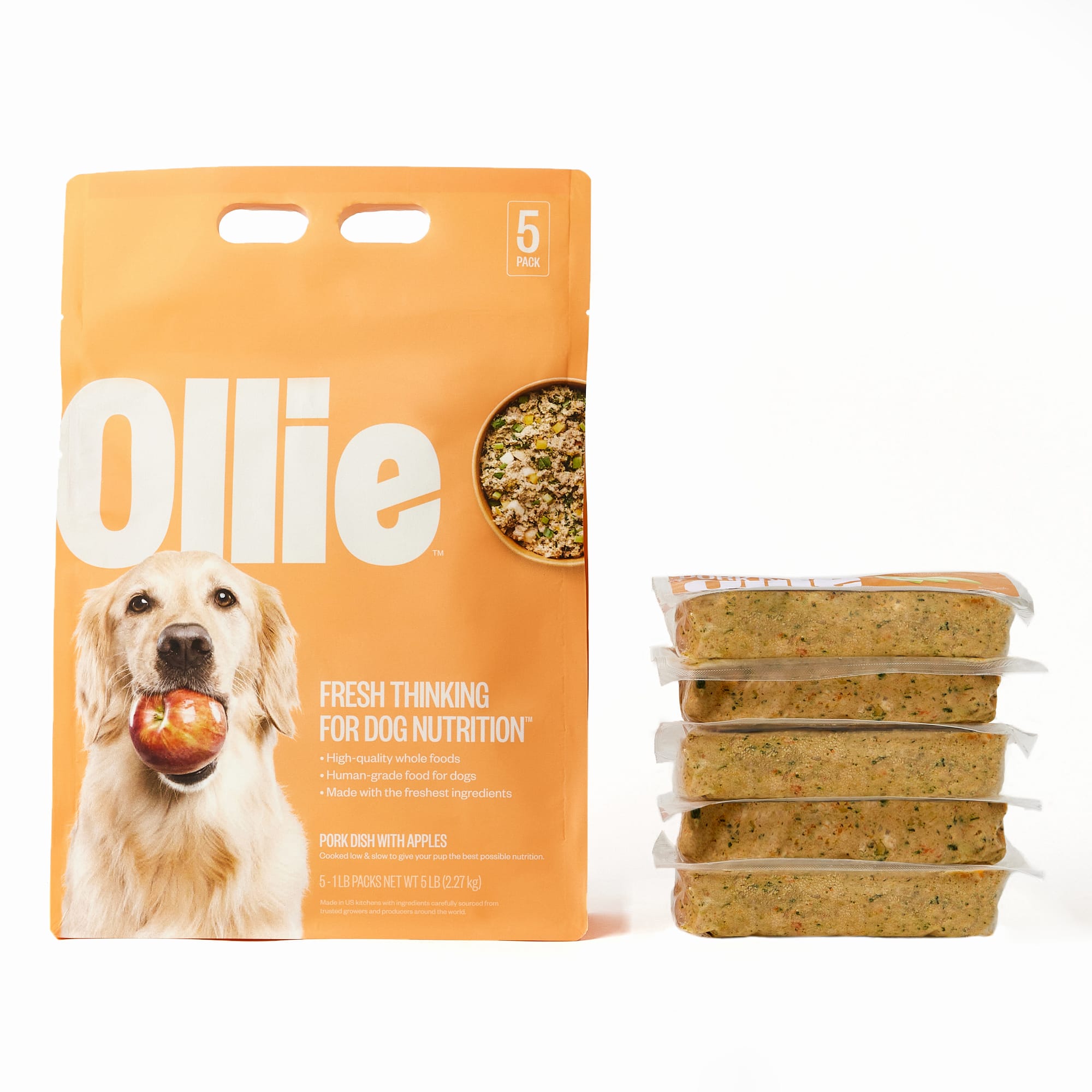 Ollie Fresh Pork Dish with Apples Fresh Frozen Dog Food 5 lbs