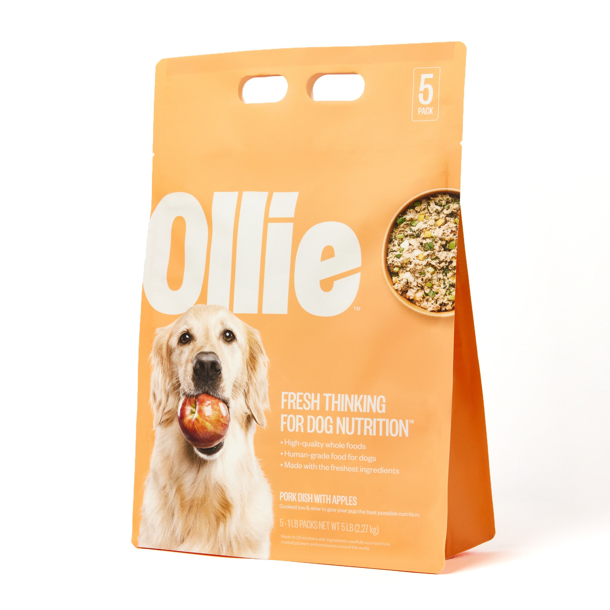 Ollie Fresh Pork Dish with Apples Fresh Frozen Dog Food 5 lbs