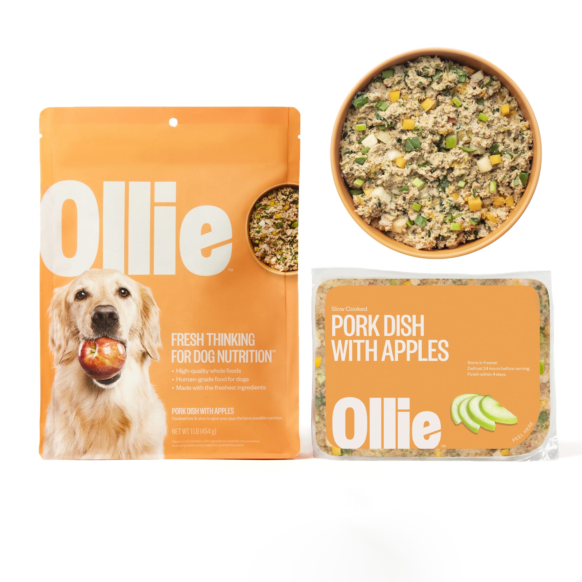 Ollie Fresh Pork Dish with Apples Fresh Frozen Dog Food 5 lbs