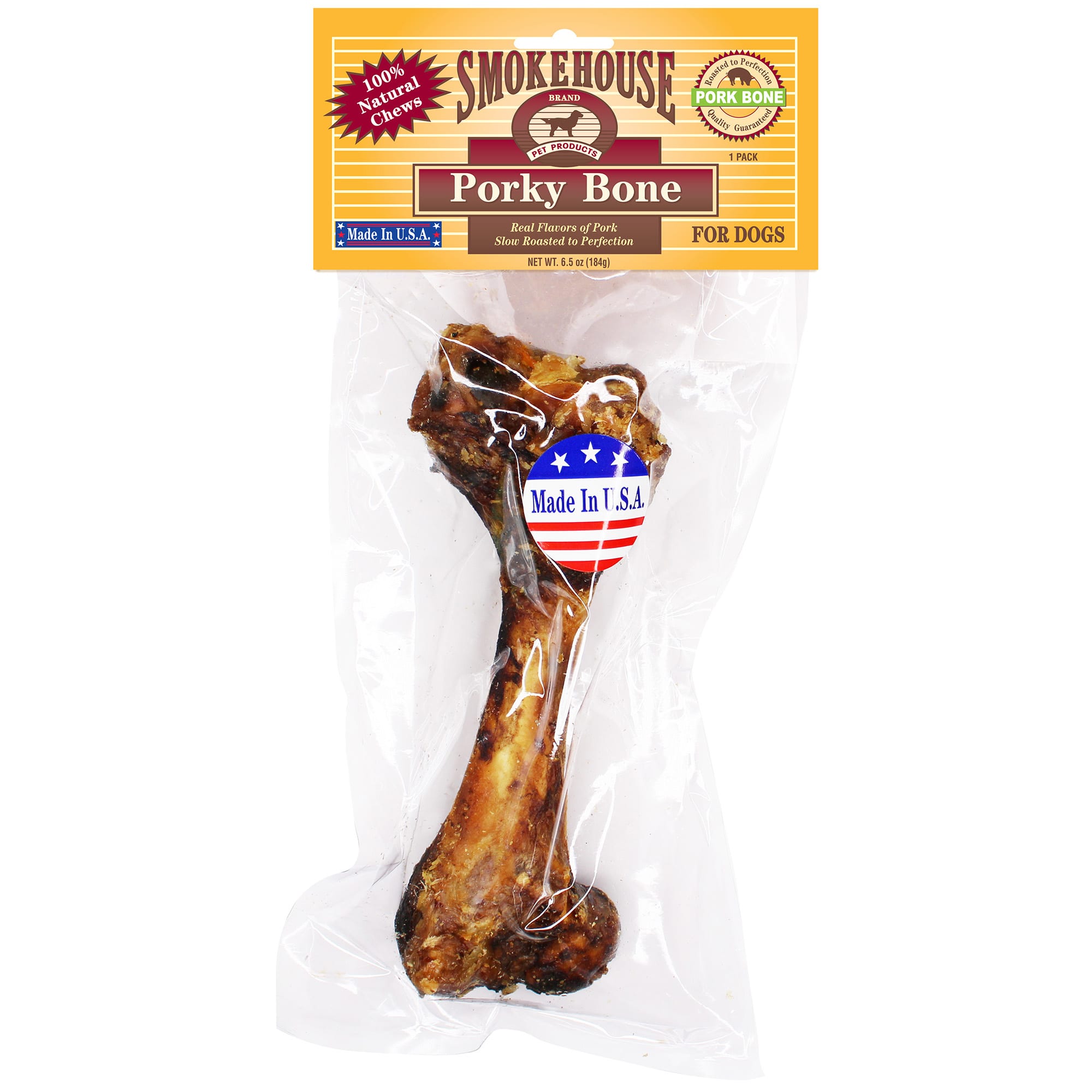 Smokehouse 100 Natural Meaty Porky Bone Dog Treat 6.5 oz. Petco