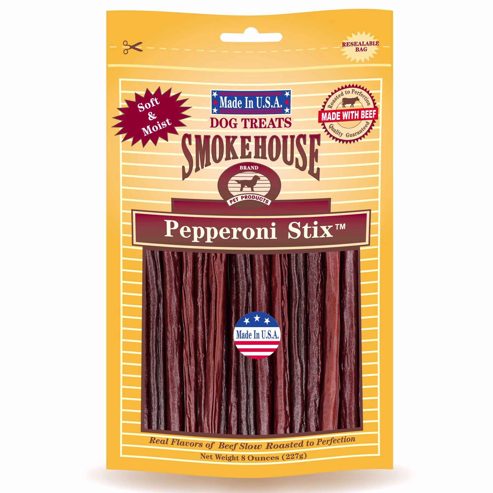 Smokehouse Natural Beef Pepperoni Stix Dog Treats 8 oz