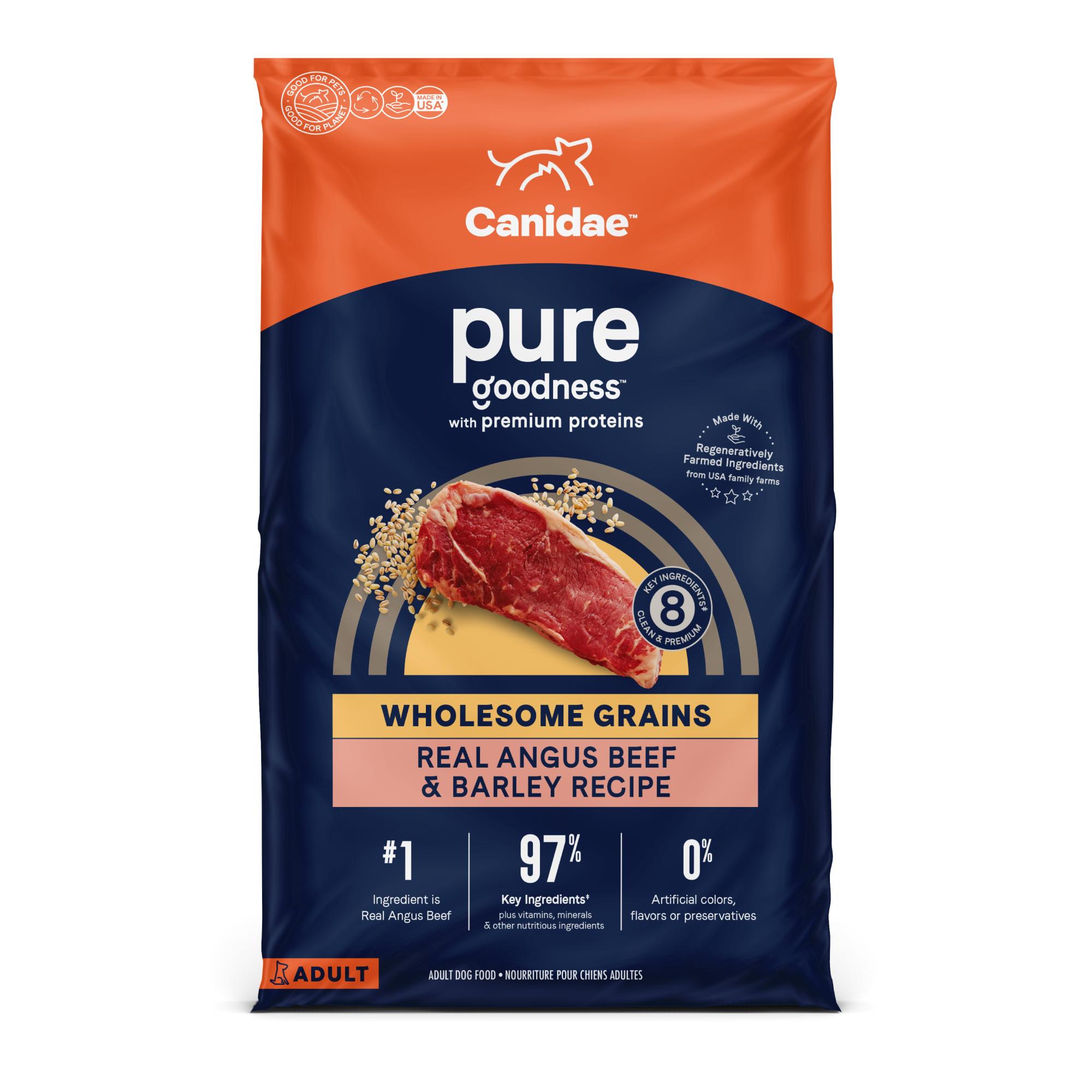 Canidae Pure Wholesome Grains Limited Ingredient Real Angus Beef and Barley Recipe Dry Dog Food 22 lbs