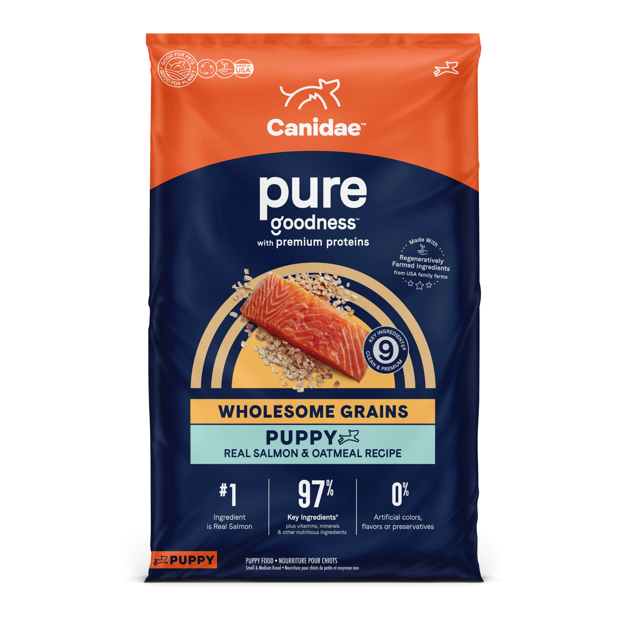 Canidae Pure Puppy Real Salmon Oatmeal Recipe Dry Food 24