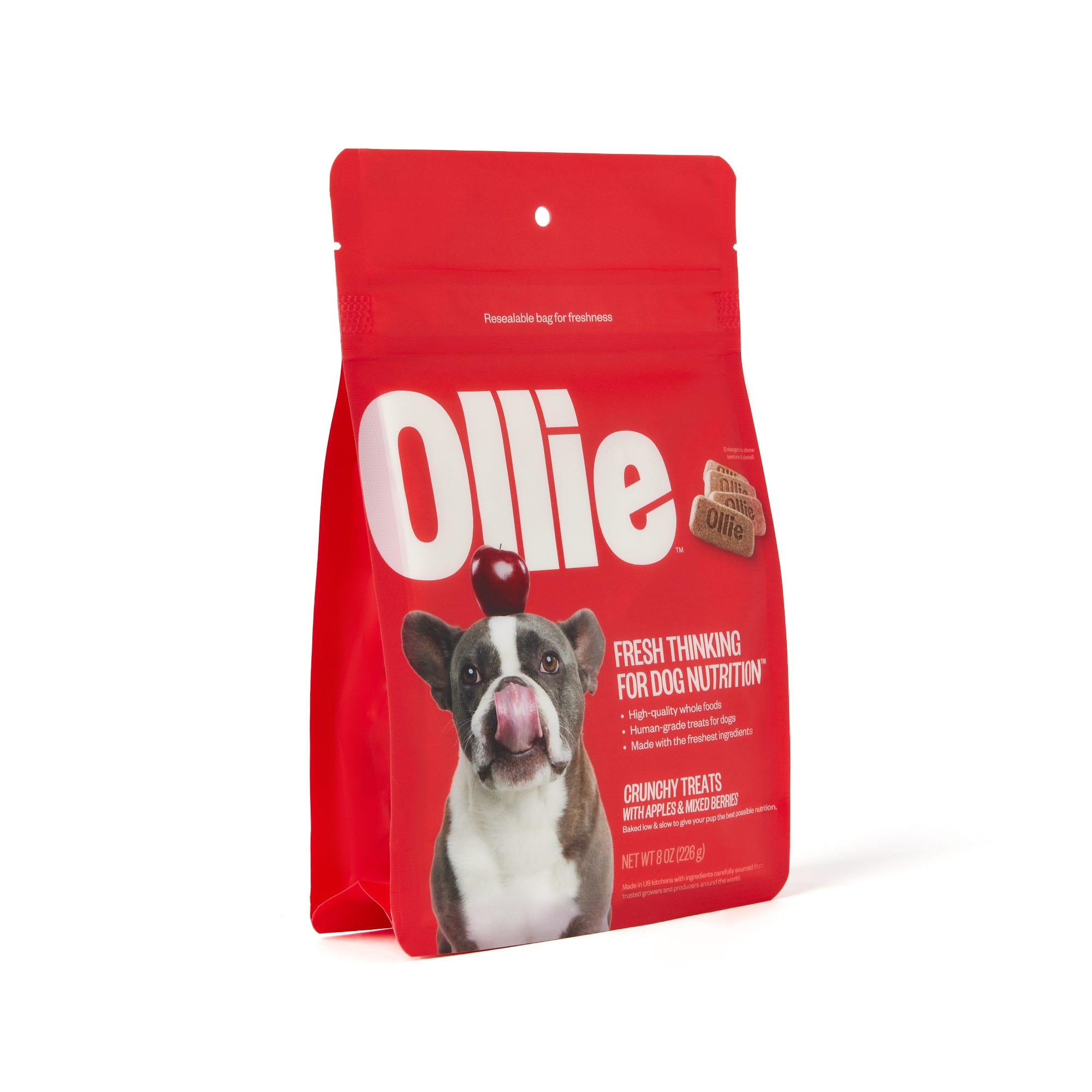 Ollie Apple Mixed Berry Crunchy Dog Treats 8 oz