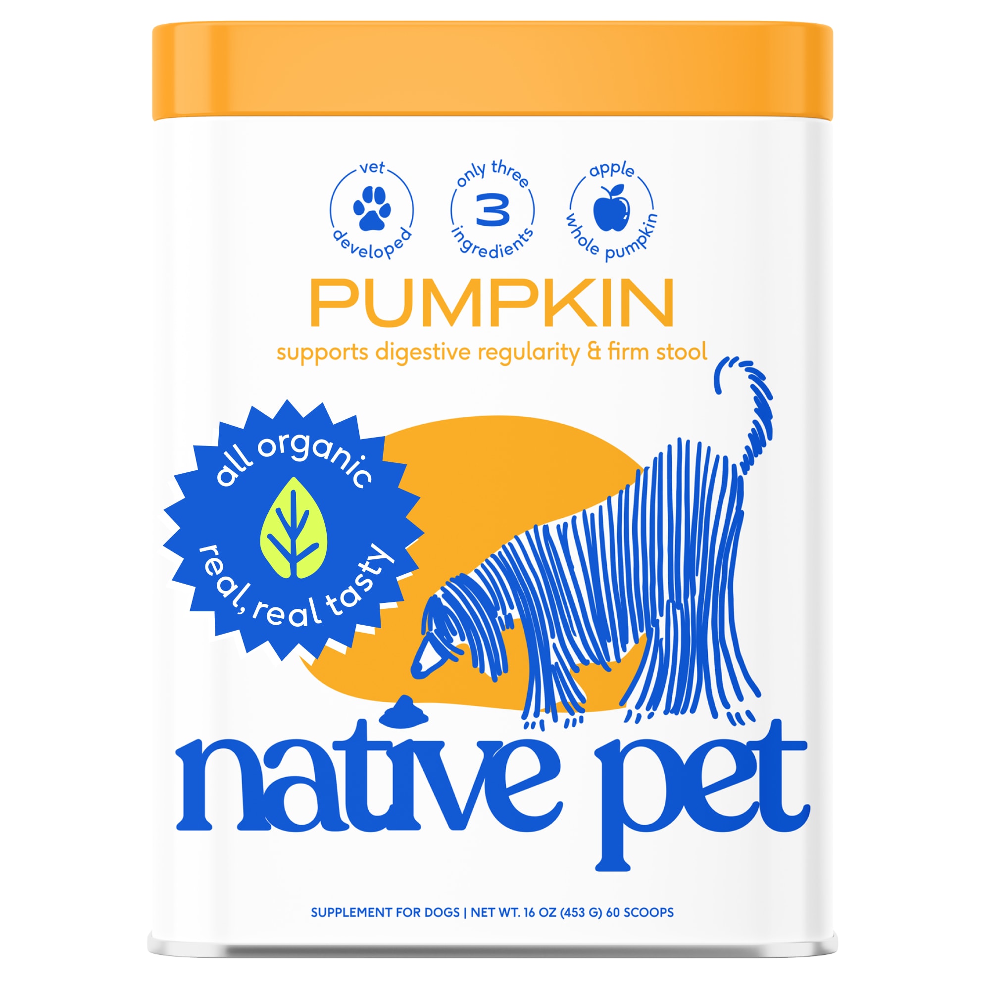 Native Pet Organic Pumpkin Powder for Dogs 8 oz