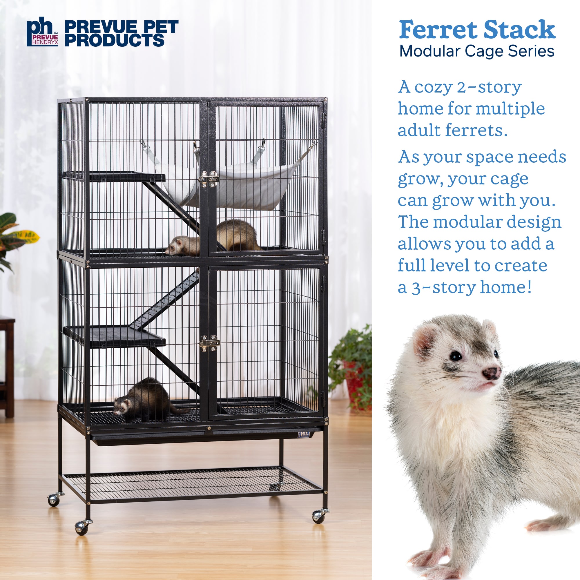 Prevue Two Story Ferret Cage with Hammock Casters from Petco