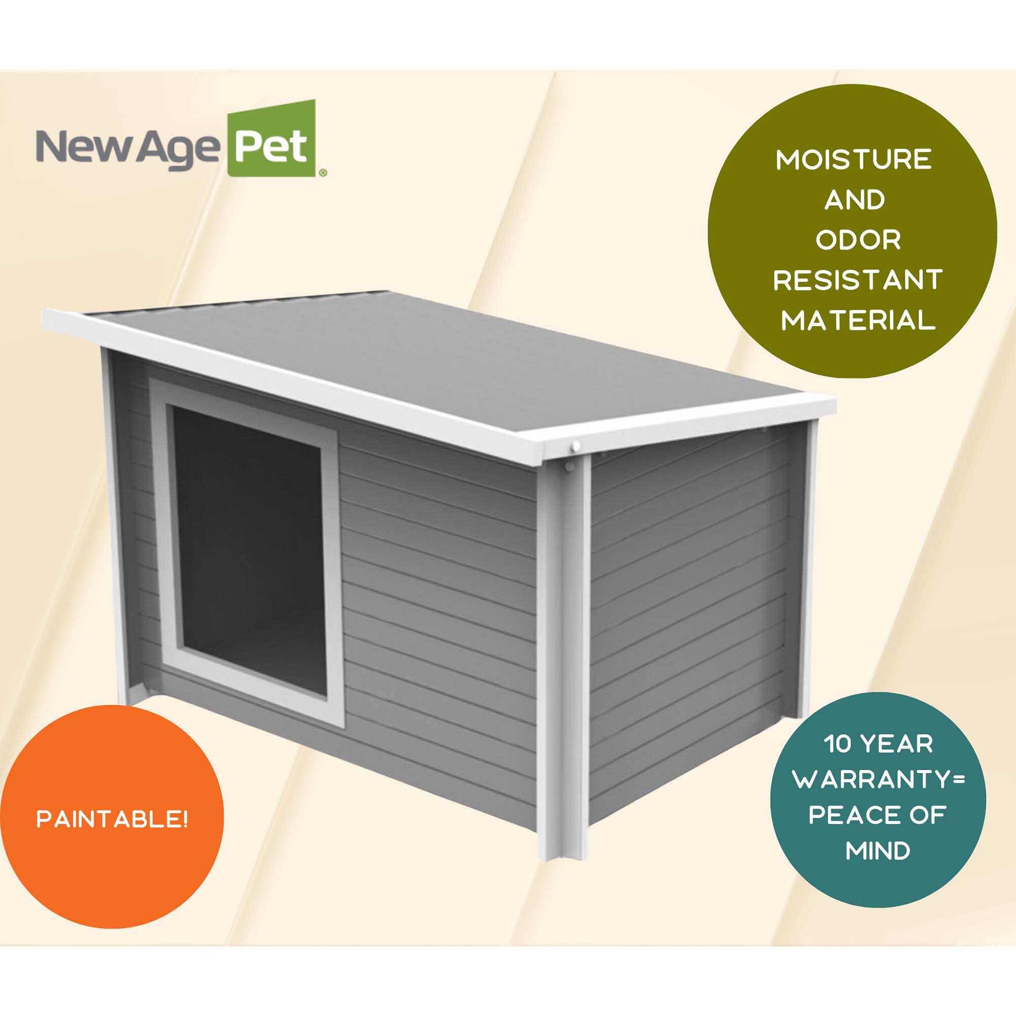 New Age Pet ECOFLEX Rustic Lodge Dog House, Grey, Jumbo | Petco