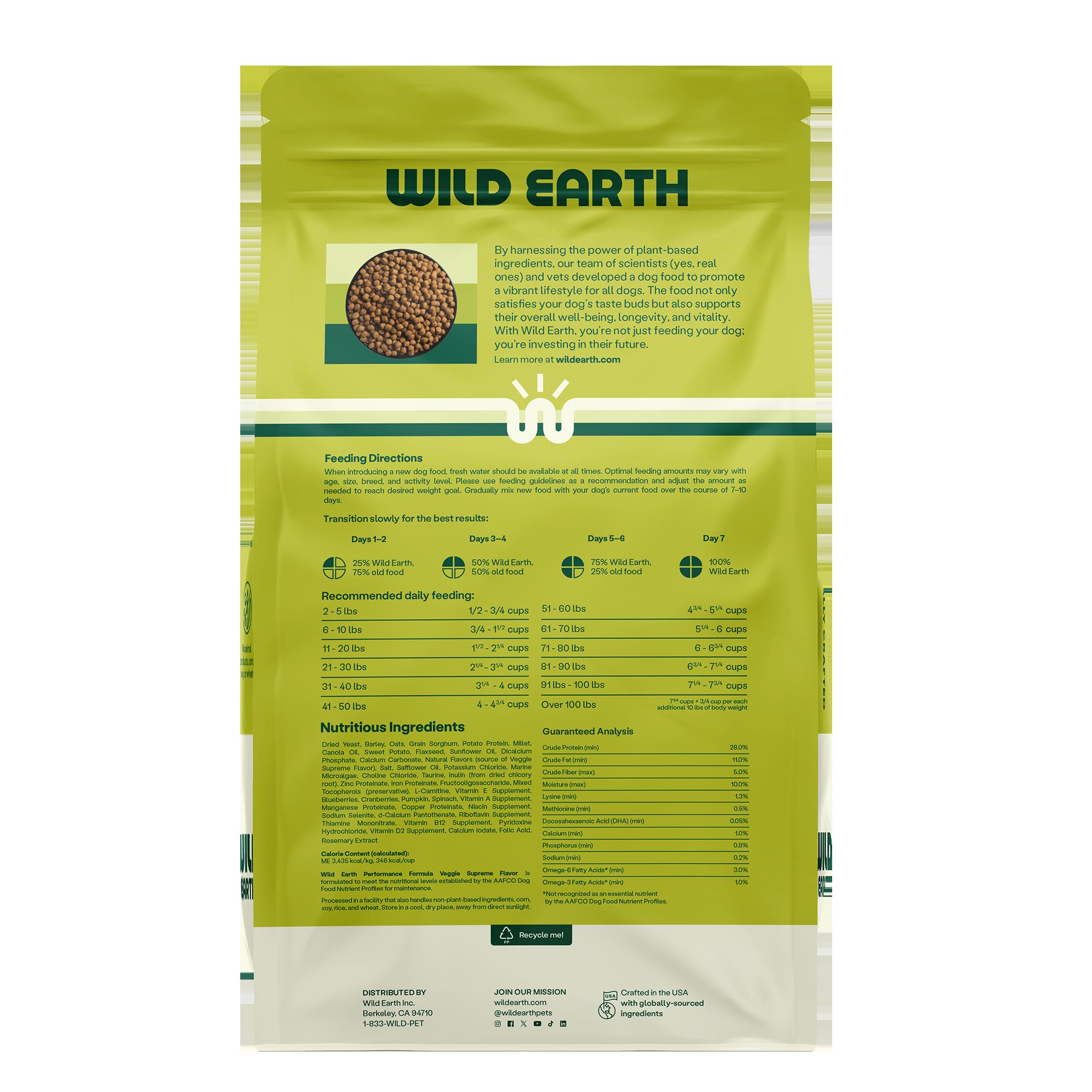 WILD EARTH Veggie Chick n Kabob Flavor Performance Formula