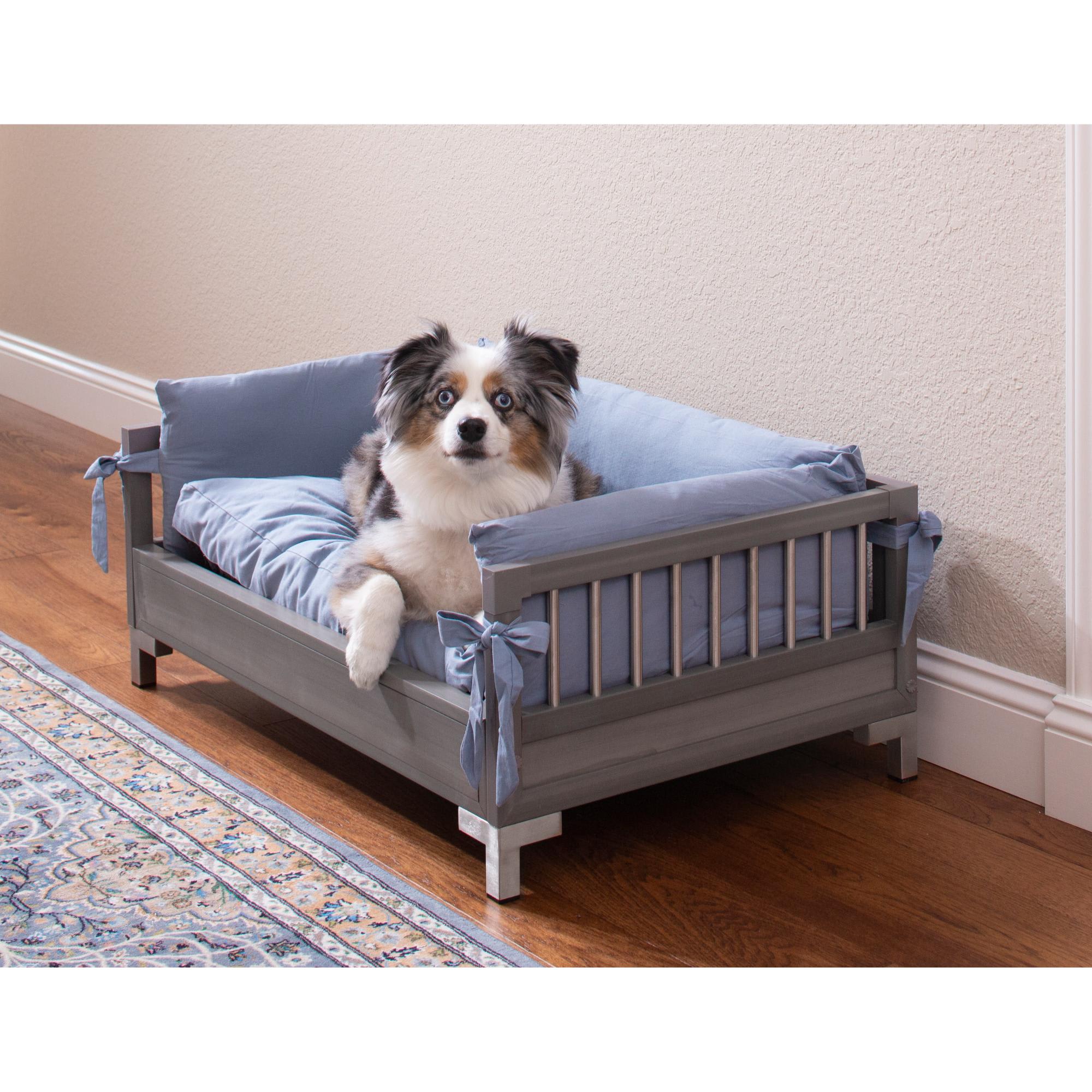 New Age Pet Manhattan Dog Bed 34.5 L X 22.3 W X 13.5 H Gray Petco