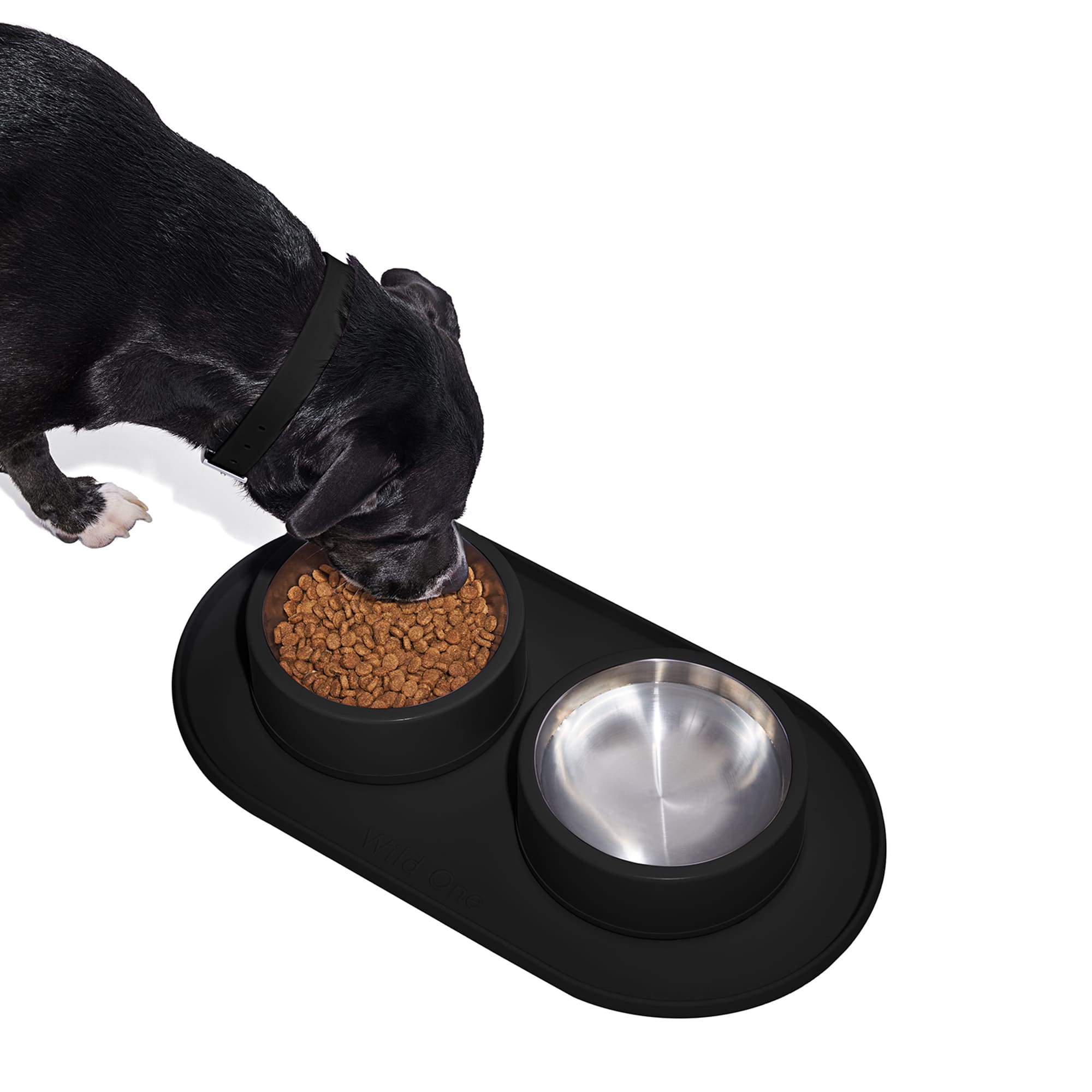 Wild One Black Silicone Placemat for Dogs