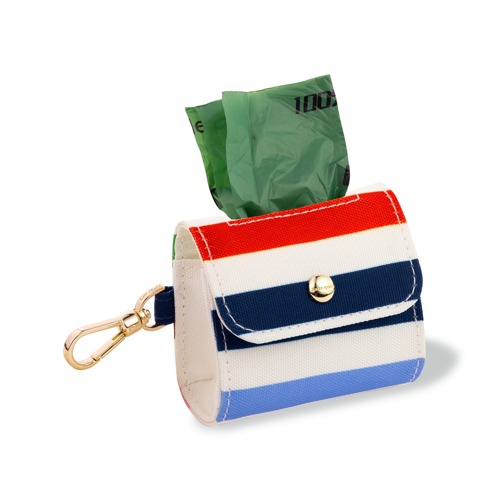 Kate Spade Stripe Dog Bag Holder & Biodegradable Bags