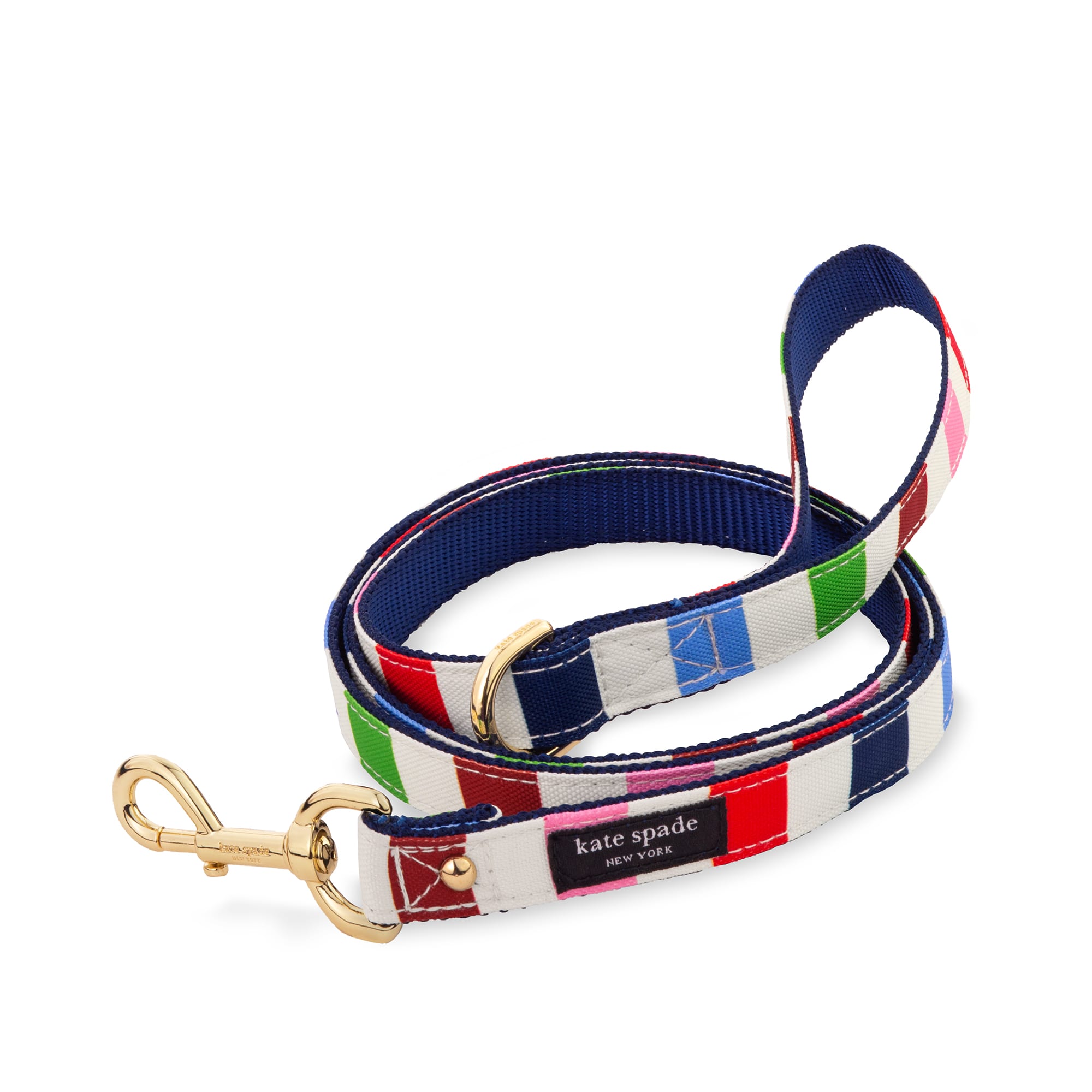  Kate Spade New York Heavy Duty Leash for Female or Male Dogs,  Cute Pet Leash with Gold Metal Hardware, Long Dog Lead for Small Medium  Large Breeds (Large, Adventure Stripe) 