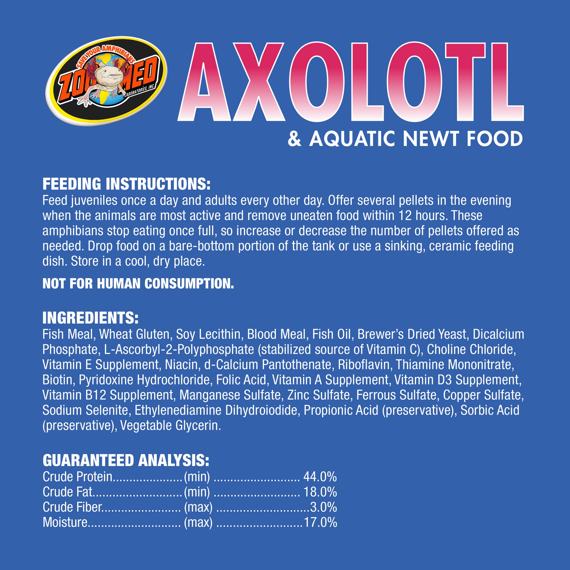 Zoo Med Axolotl & Aquatic Newt Food 2 oz