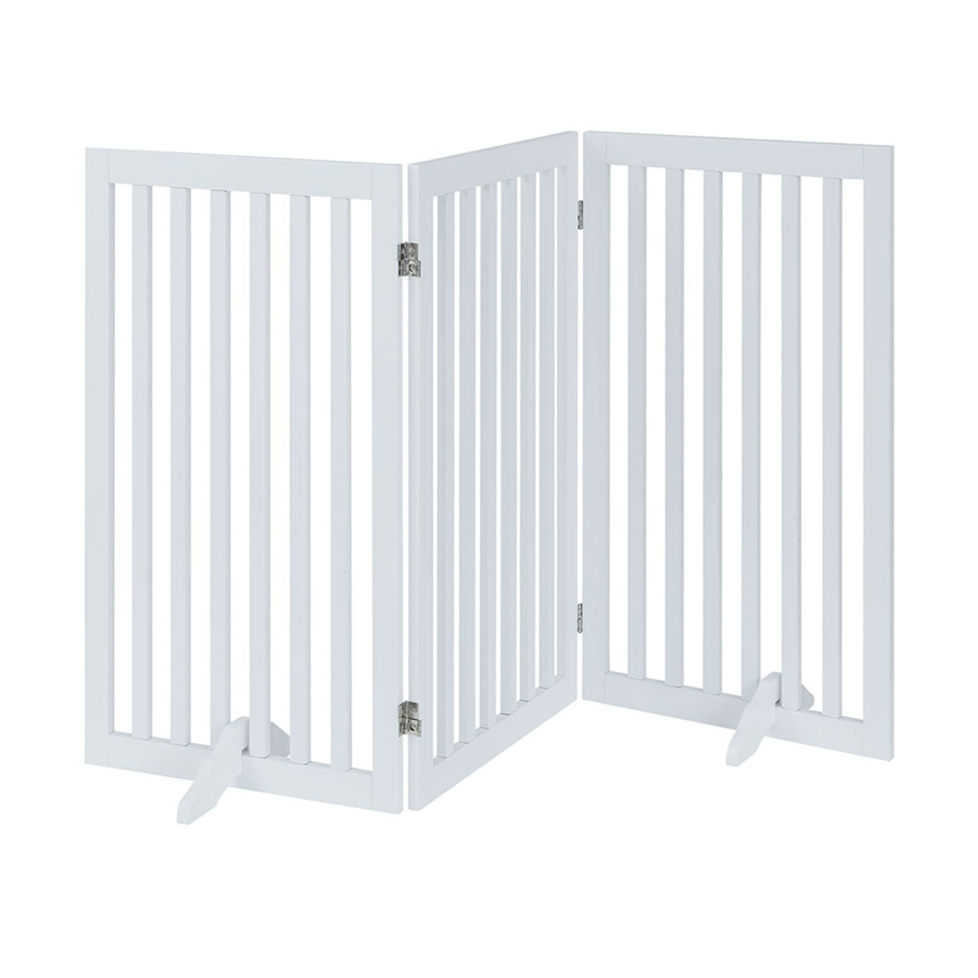 Unipaws White Free Standing Pet Gate, 60" L X 0.71" W X 36" H Petco