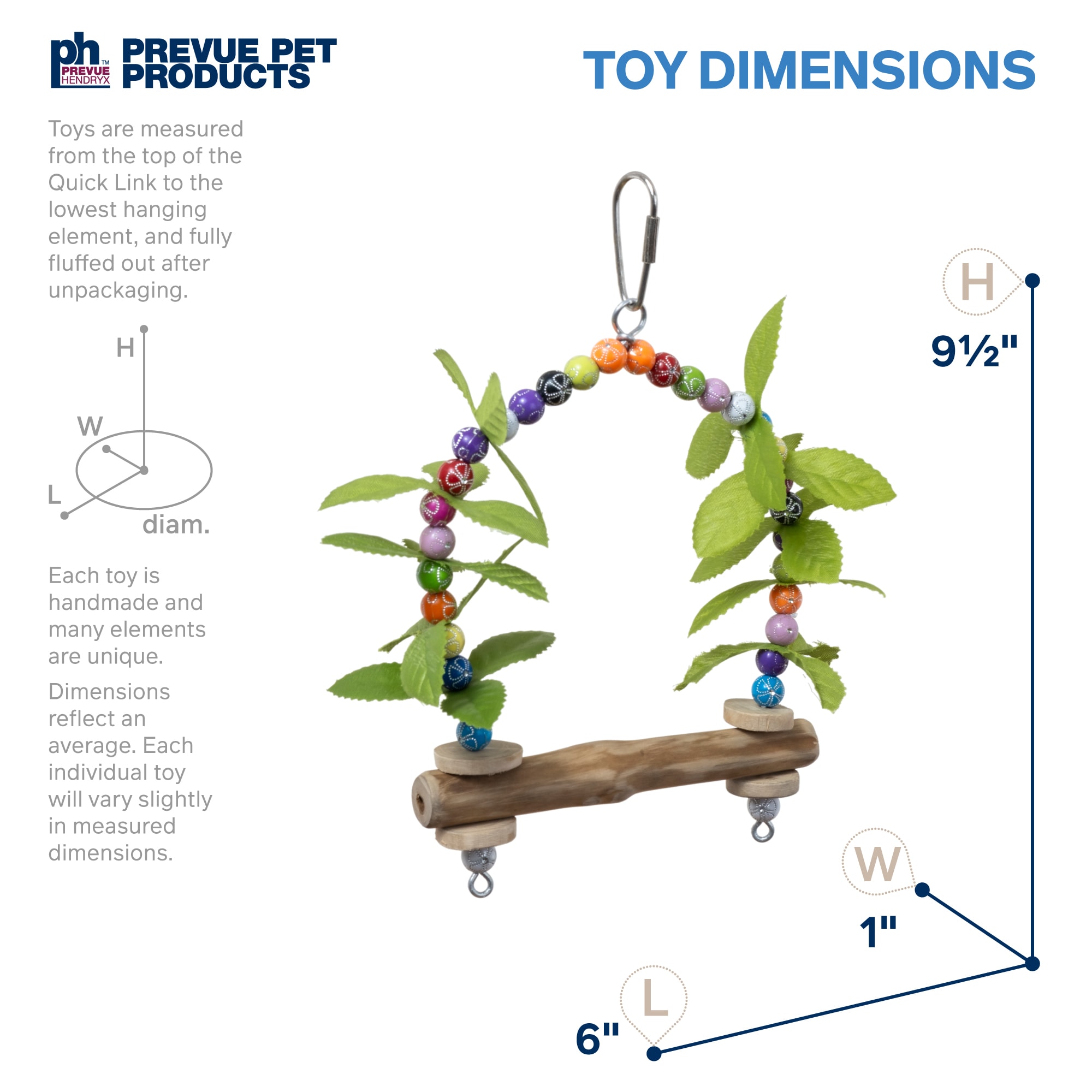 Prevue Pet Products Playfuls Birds of Paradise Swing Bird Toy, S/M