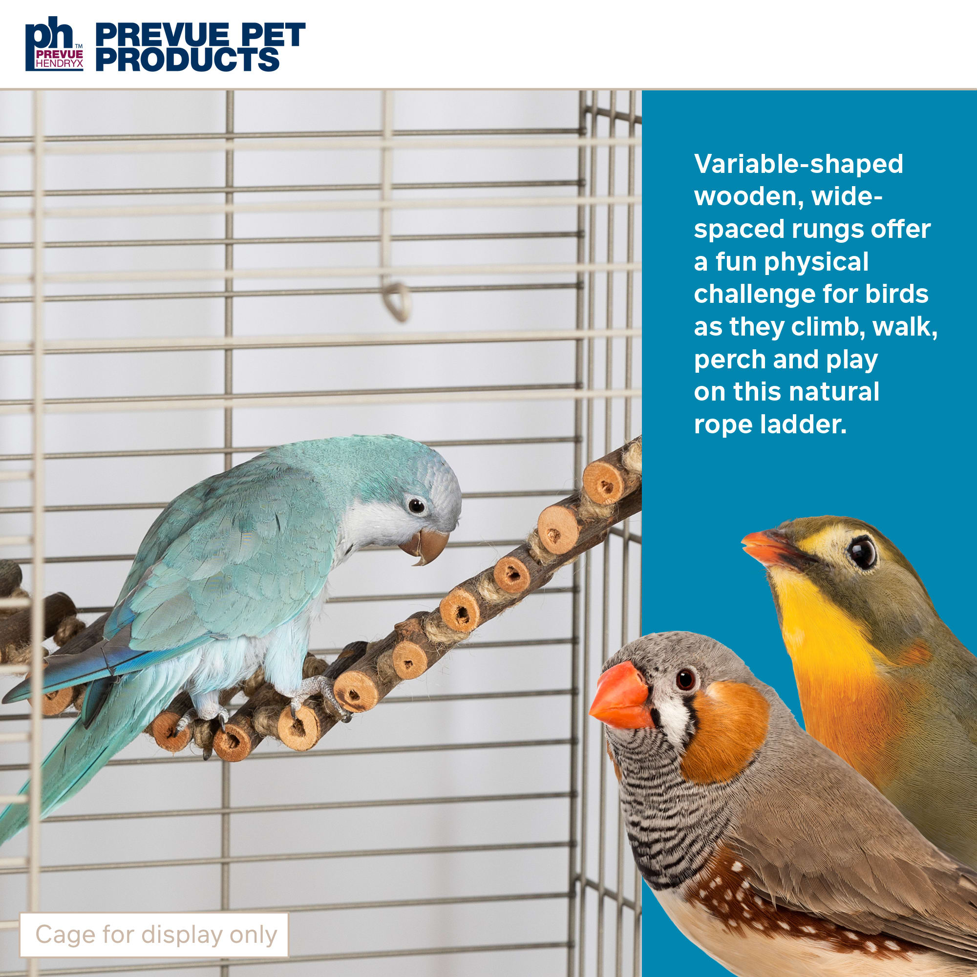 Prevue Pet Products Naturals Rope Ladder Bird Toy, Small/Medium
