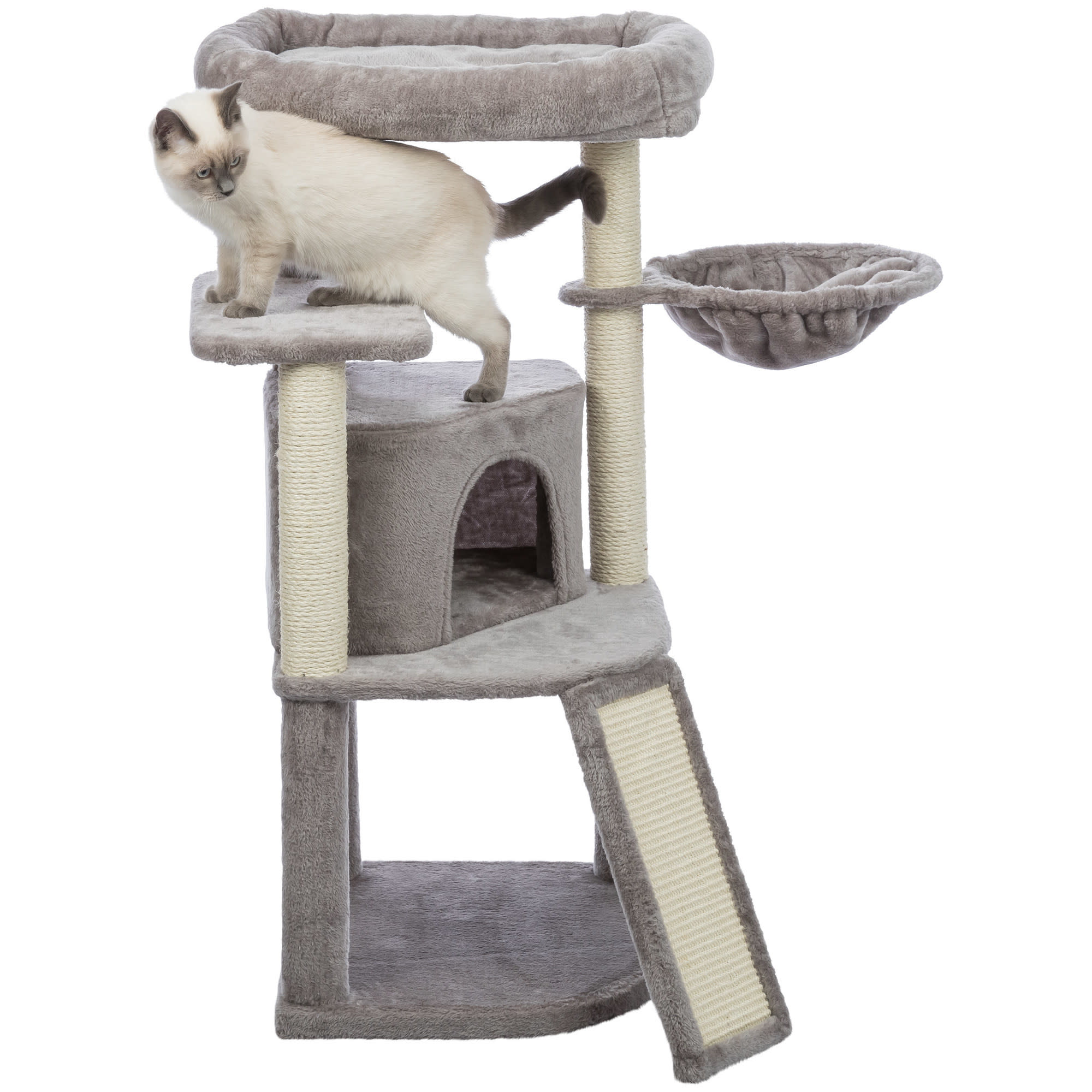 TRIXIE Adriana Plush & Sisal Cat Tree with Condo 41.7"
