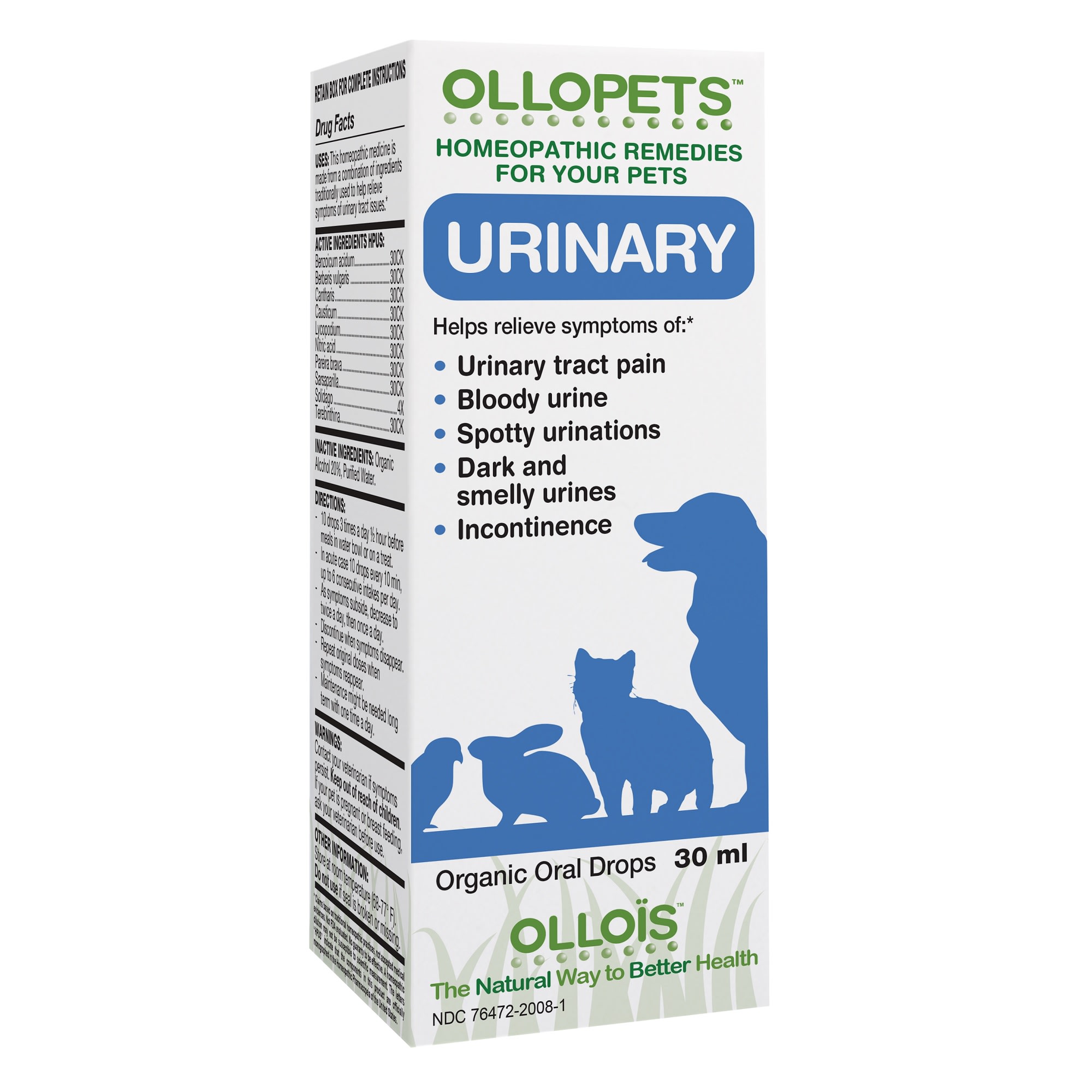 OLLOIS OLLOPETS Urinary Homeopathic Oral Drops for All Pets 1 fl