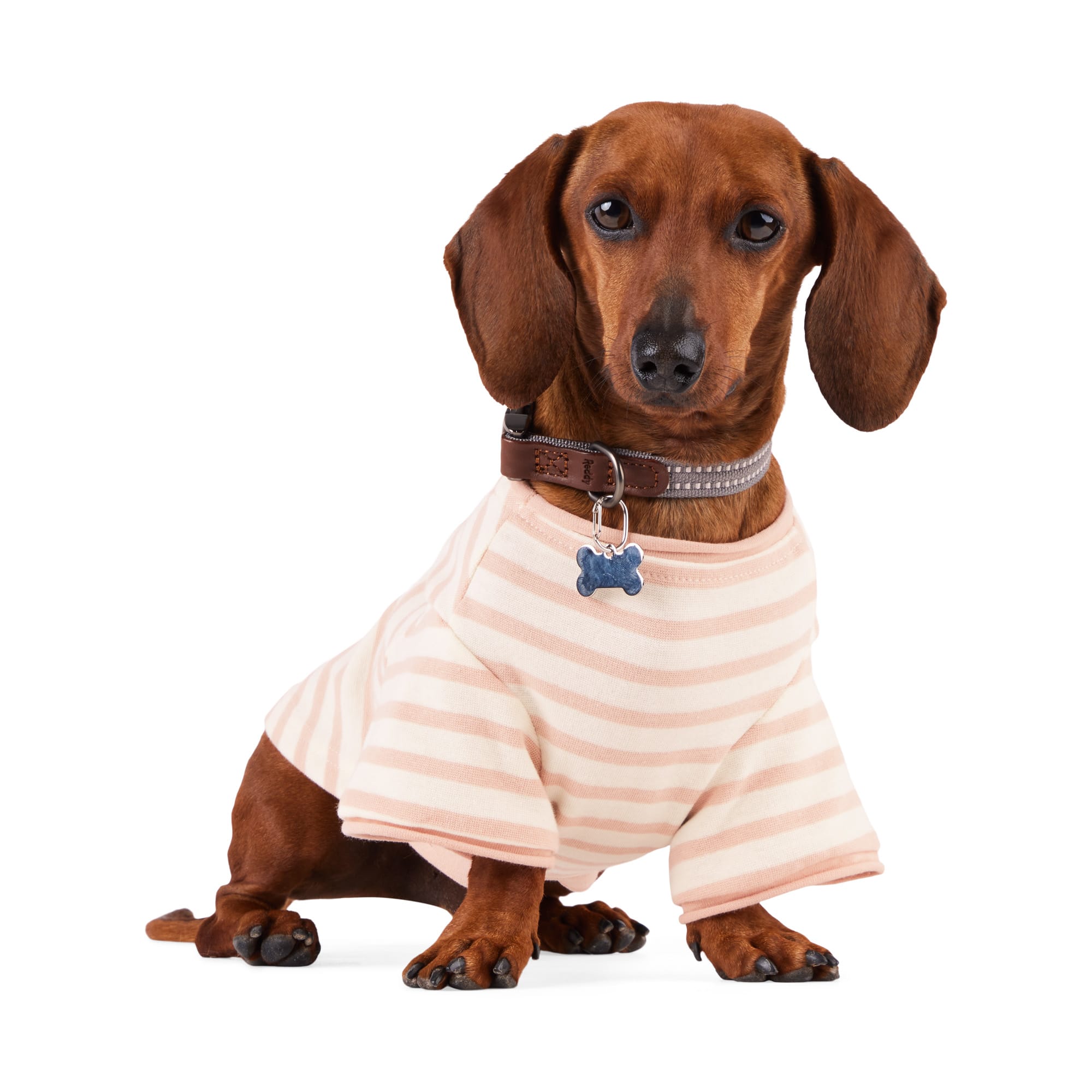 The Worthy Dog Knit Stripe Appliqué Christmas Tree Dog Tee - Soft Cotton Tank T-Shirt For Pets, Red Small