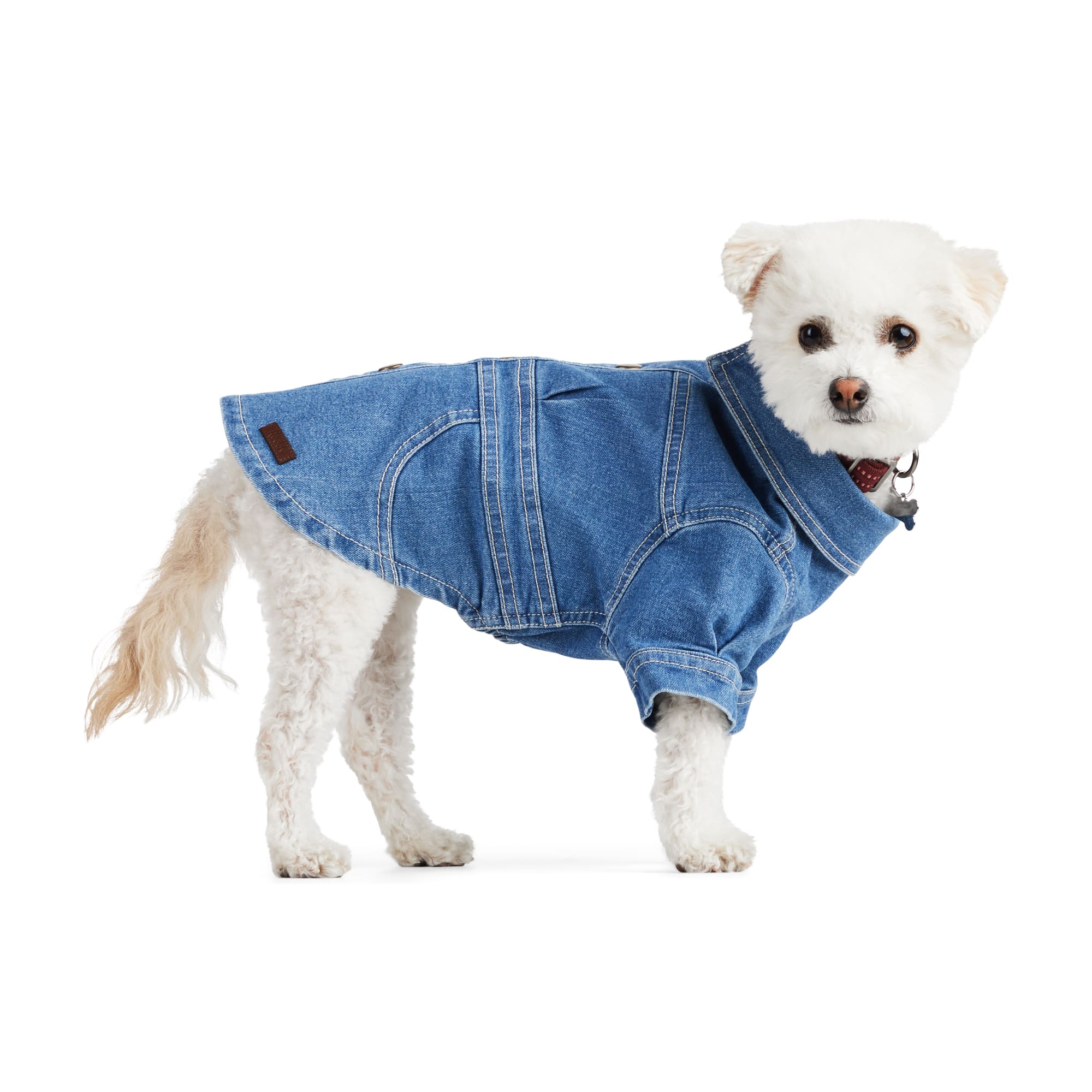 Reddy Denim Dress for Dogs, Dark Black, X-Small | Petco