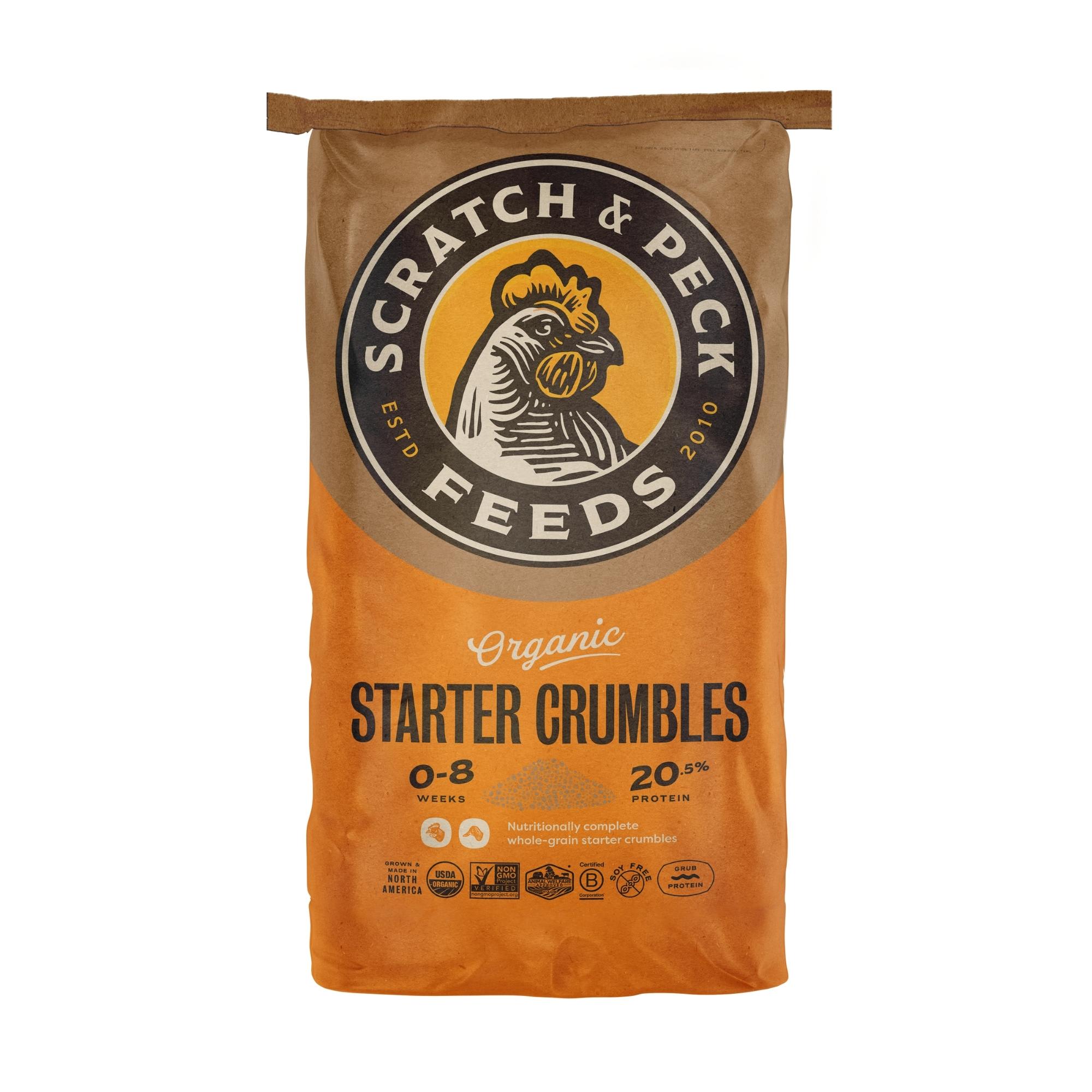 Scratch & Peck Organic Starter Crumbles for Poultry 25 lbs