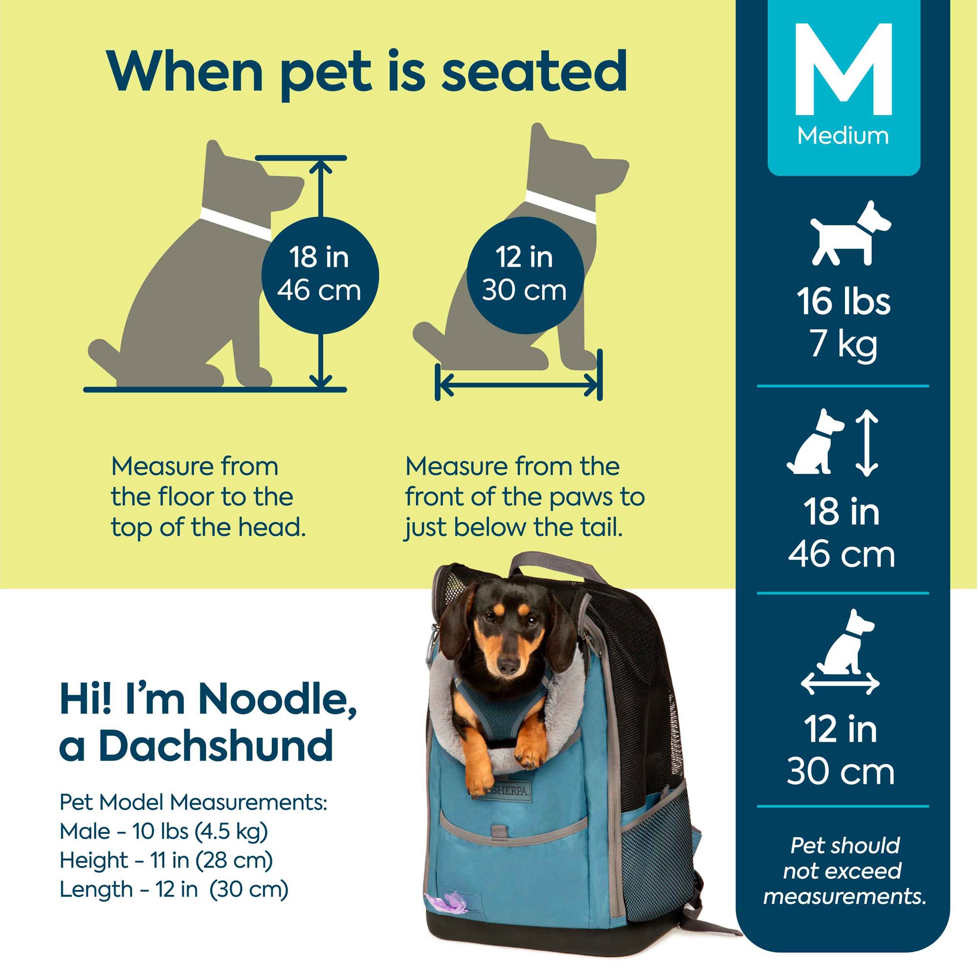 Sherpa Blue Elevation Pet Backpack for Cats Dogs Medium