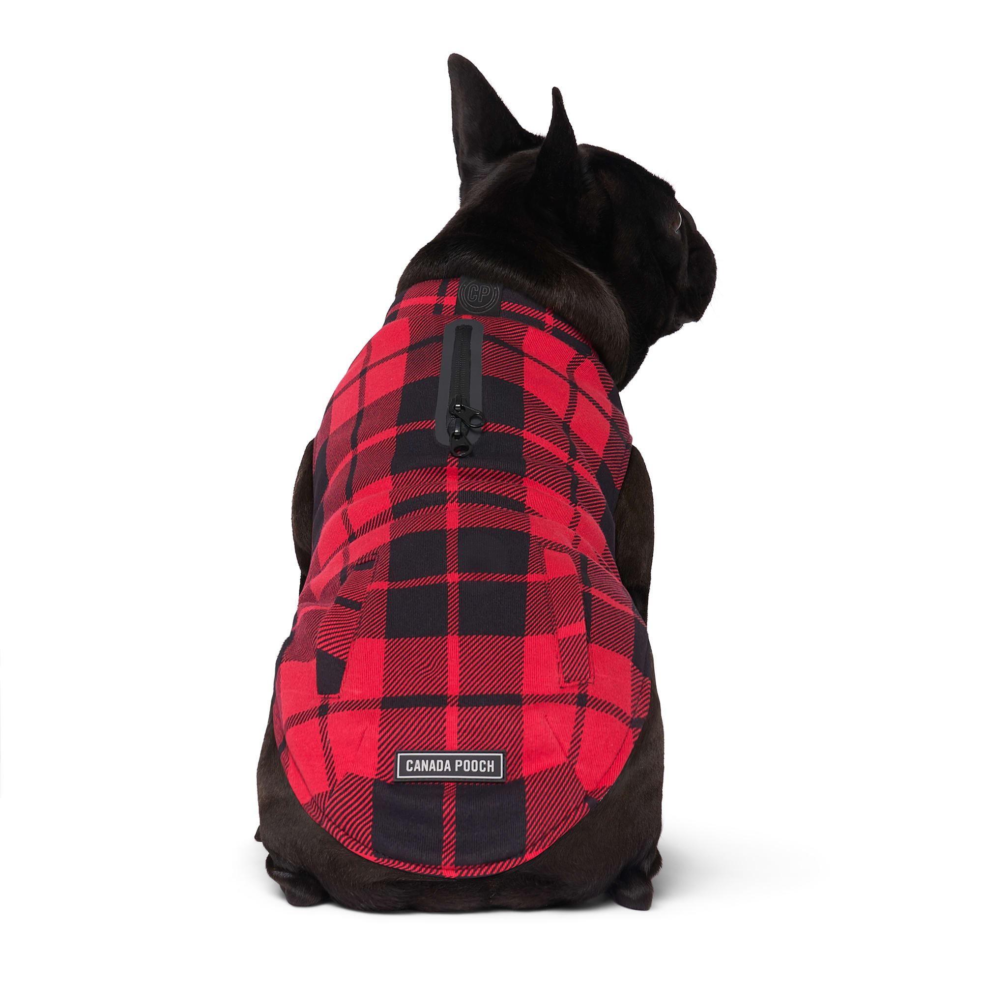 CANADA POOCH Thermal Tech Fleece Dog Sweater, Red Plaid, 22 