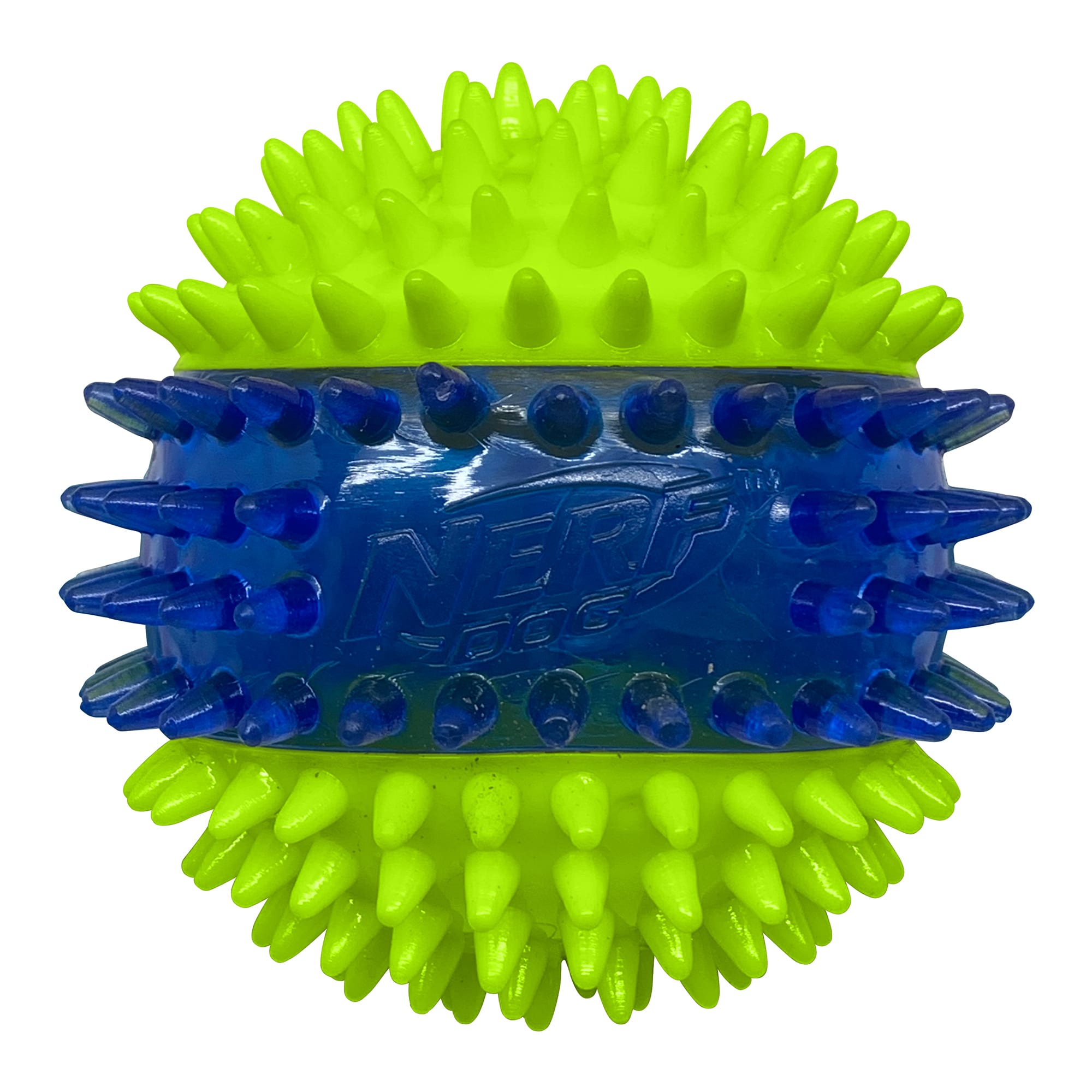 Nerf Translucent TPR 3-Part Spike LED and Squeak Ball Toys for Dogs, X-Small  Petco