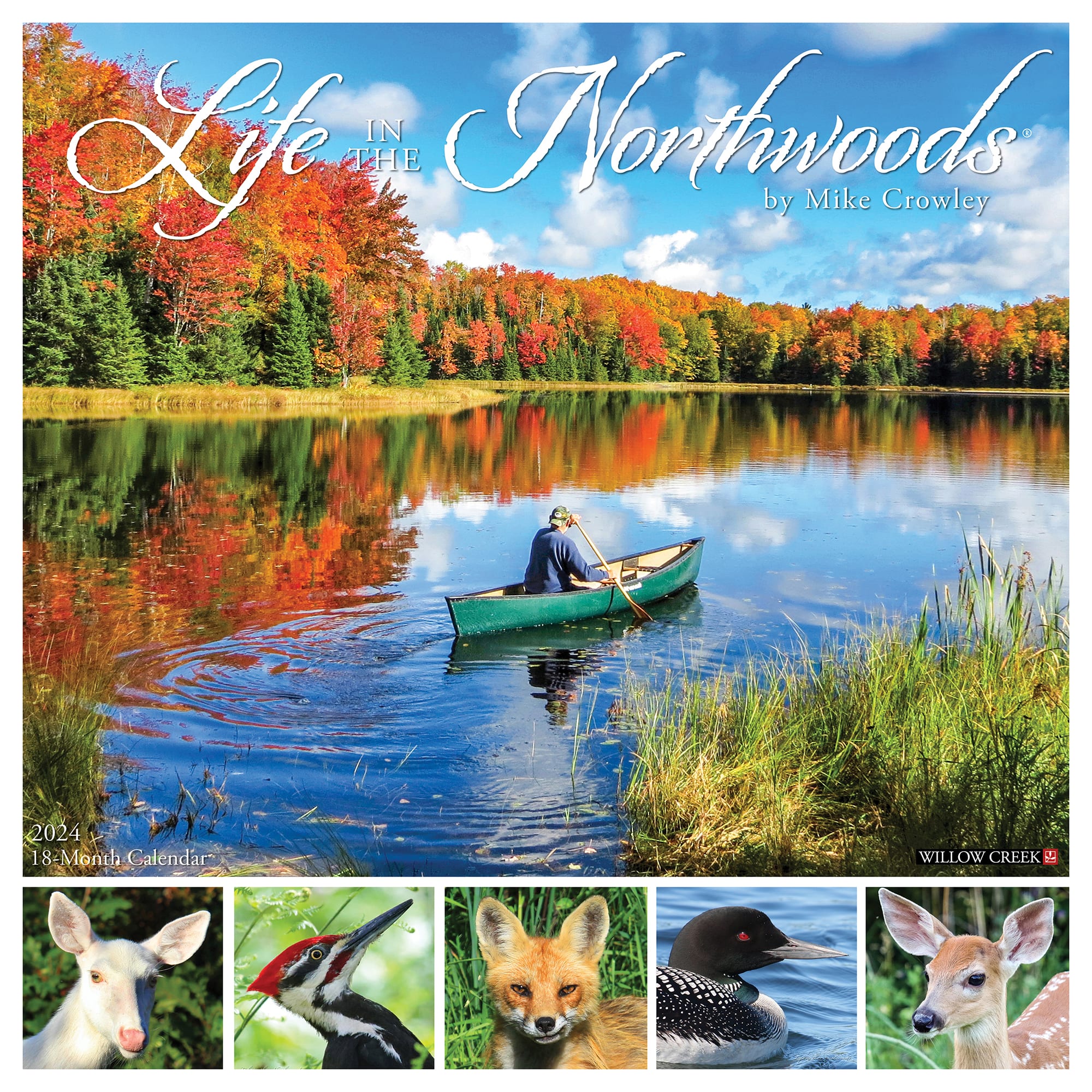 Willow Creek Press Life in the Northwoods 2024 Wall Calendar, 12" L X