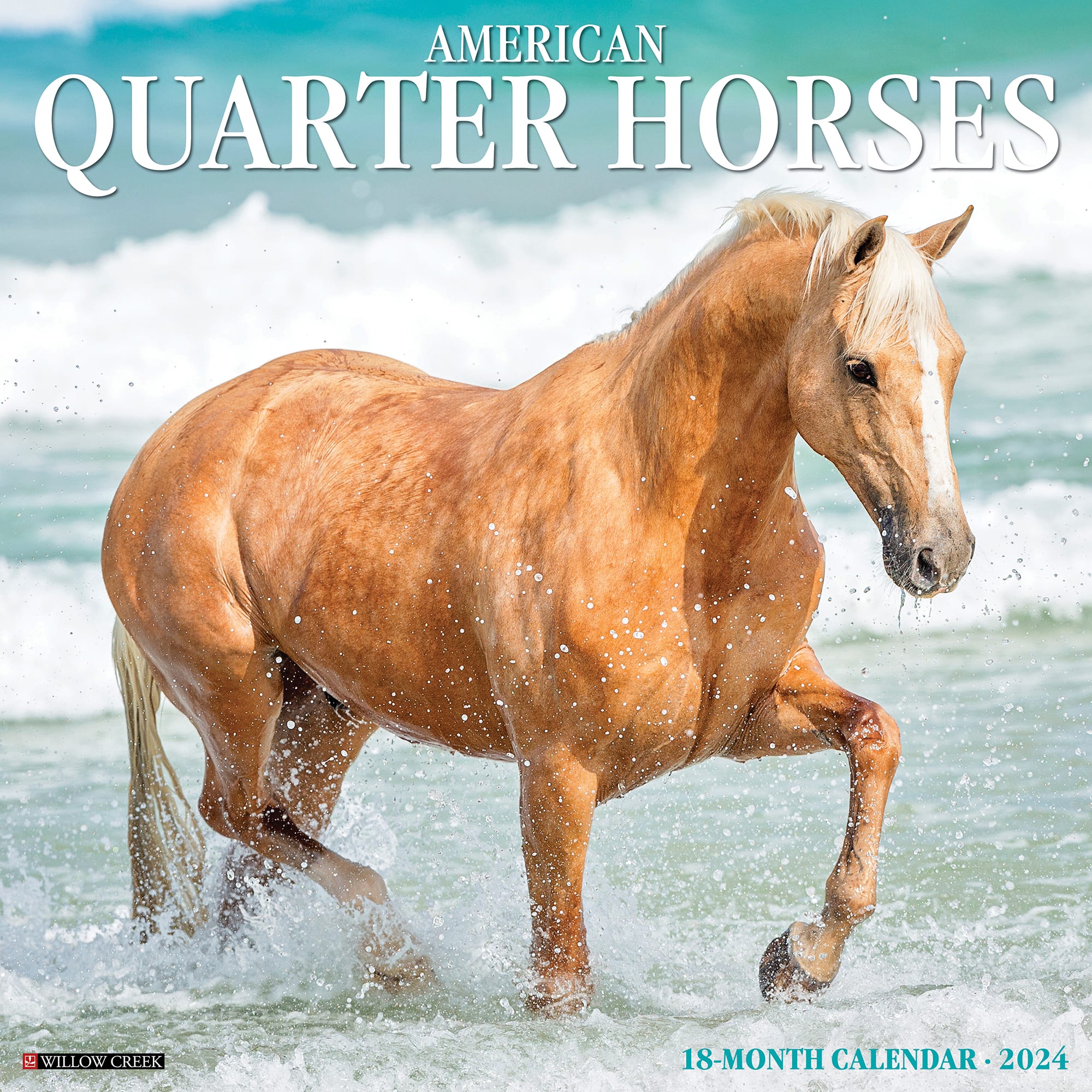 Willow Creek Press American Quarter Horses 2024 Wall Calendar, 12" L X