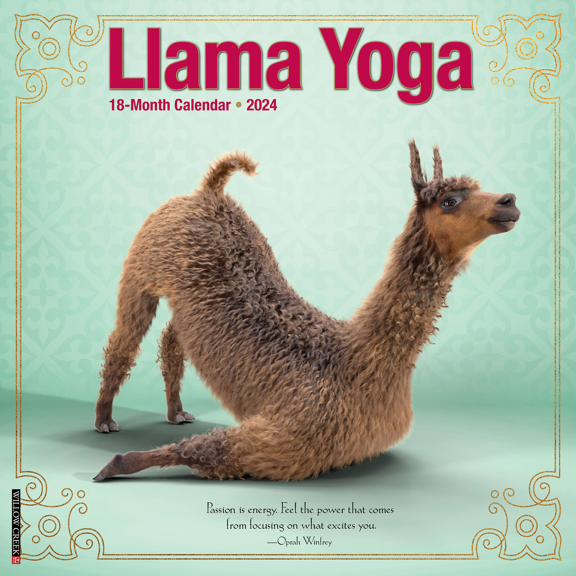 Willow Creek Press Llama Yoga 2024 Wall Calendar 12 L X 12 W Large   3863629 Center 1